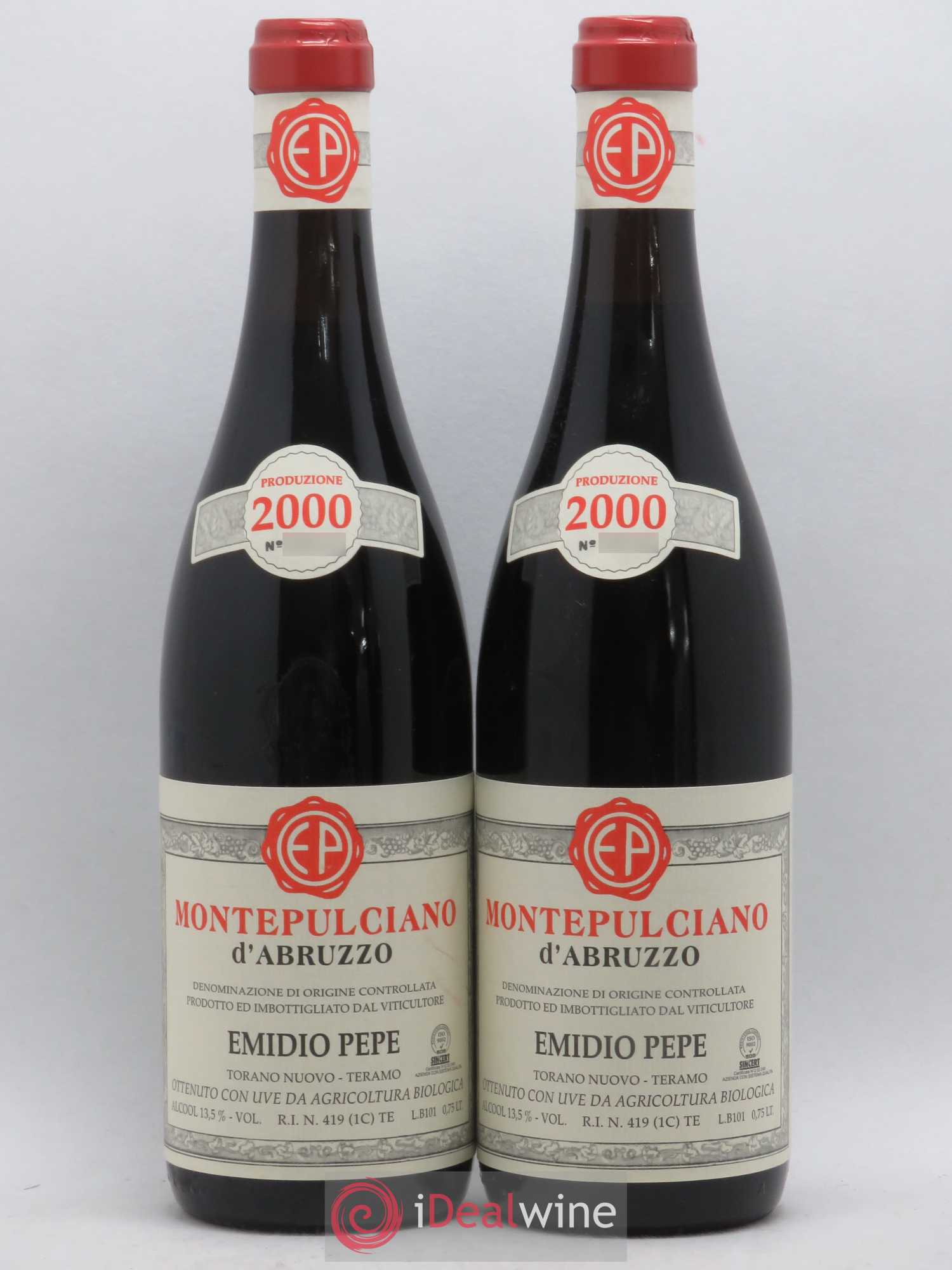 Montepulciano d'Abruzzo DOC Riserva Vecchie Viti Emidio Pepe 2000 - Lot de 2 bouteilles - 0