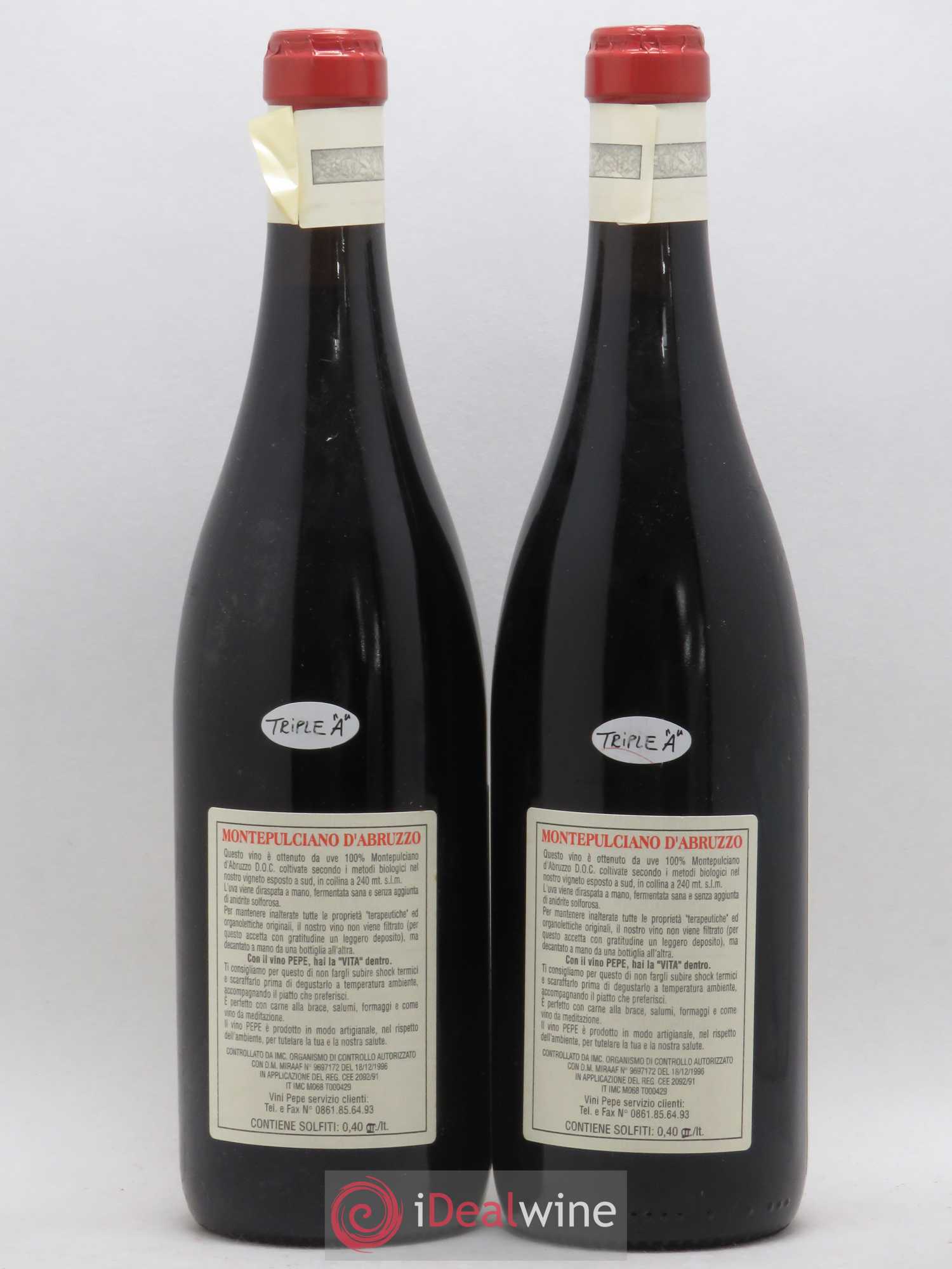 Montepulciano d'Abruzzo DOC Riserva Vecchie Viti Emidio Pepe 2000 - Lot de 2 bouteilles - 1