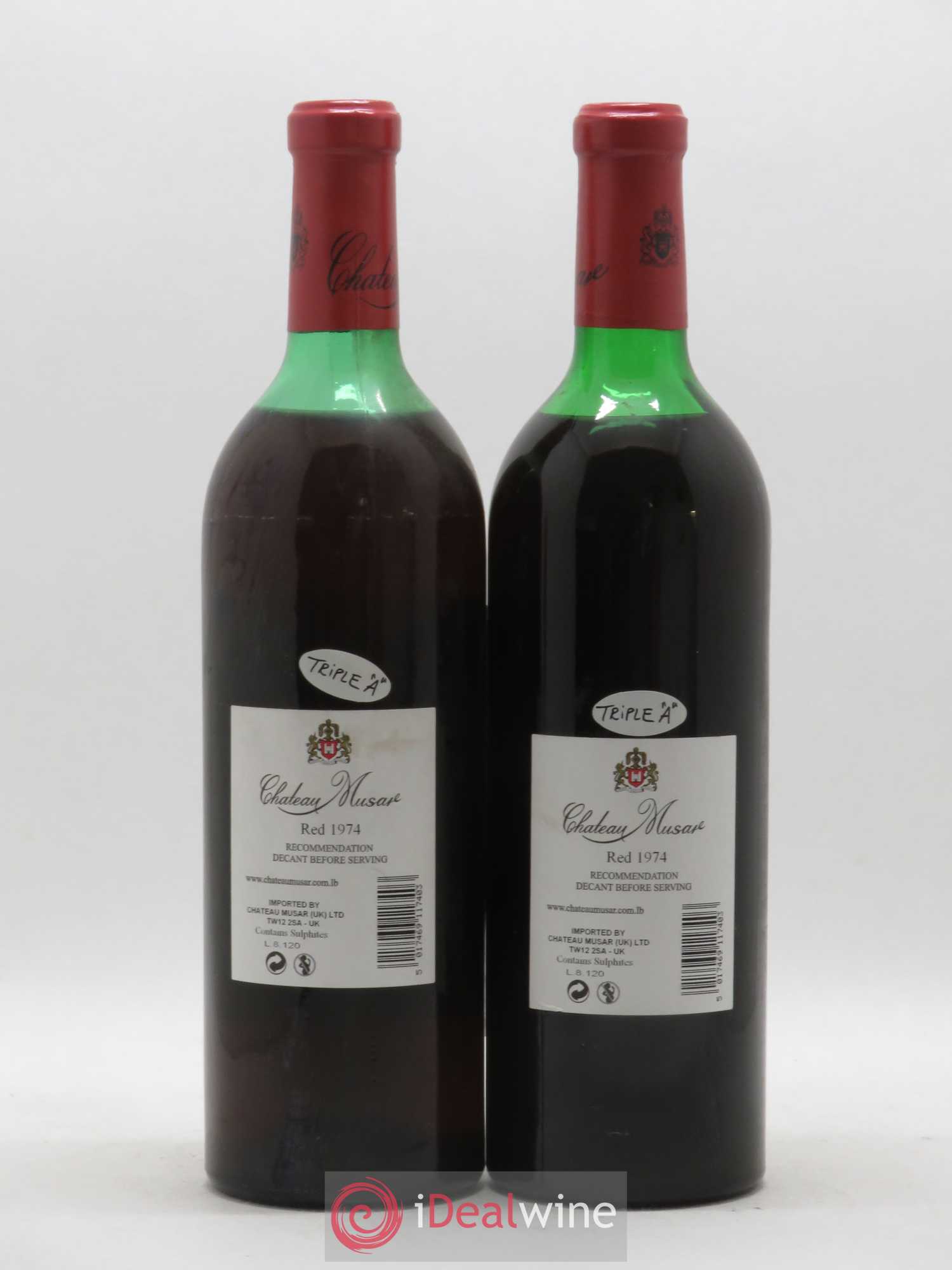 Château Musar Serge Hochar 1974 - Lot de 2 bouteilles - 1