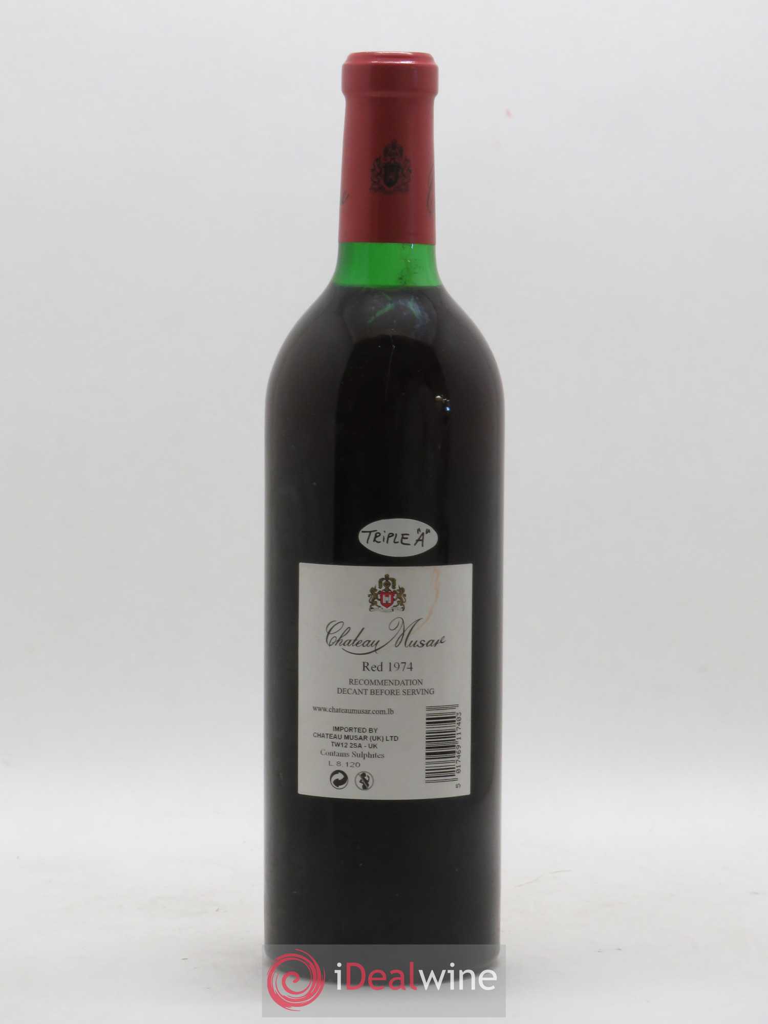 Château Musar Serge Hochar 1974 - Lot de 1 bouteille - 1
