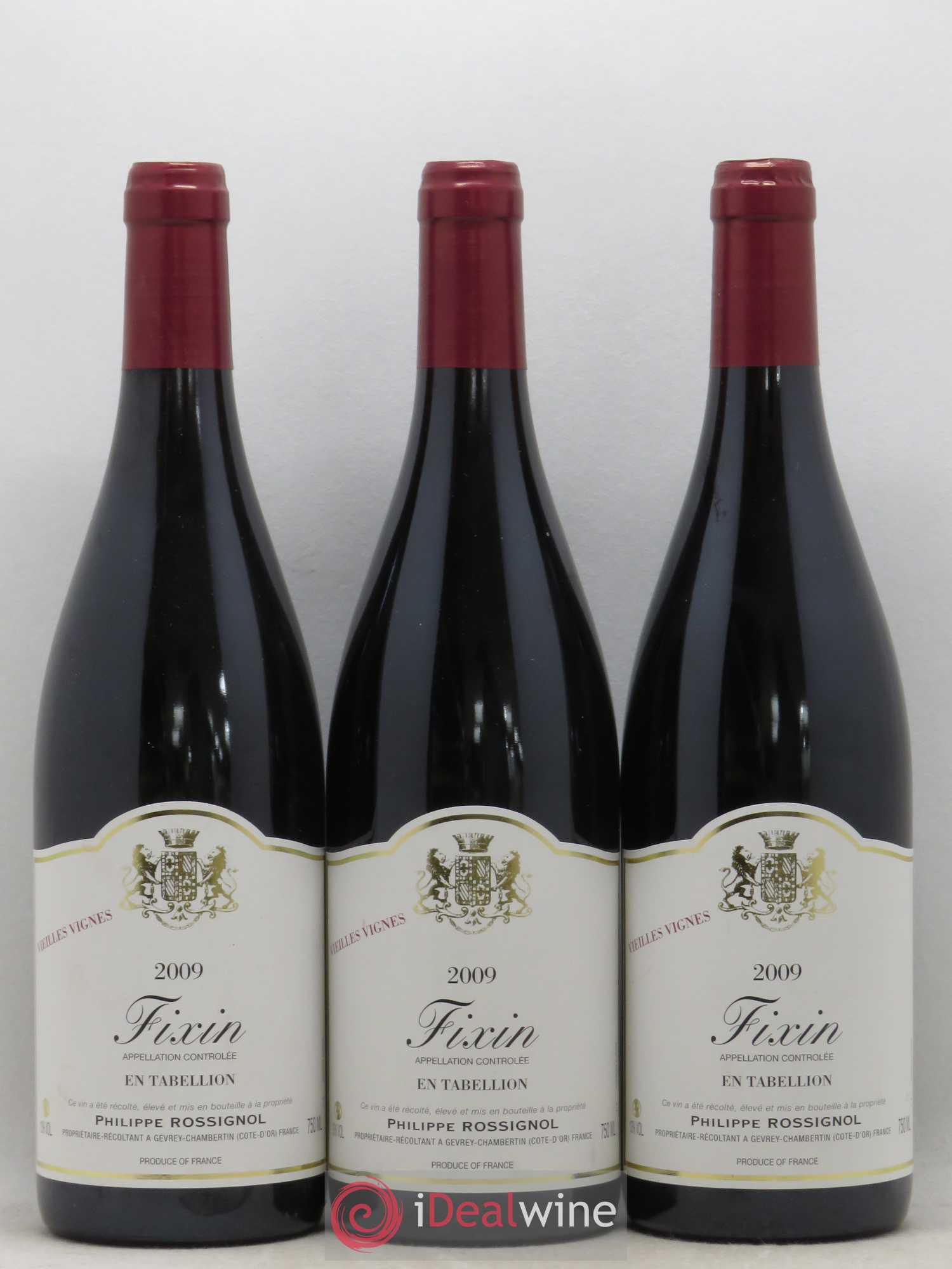 Fixin En Tabelion Vieilles Vignes Philippe Rossignol 2009 - Posten von 3 Flaschen - 0