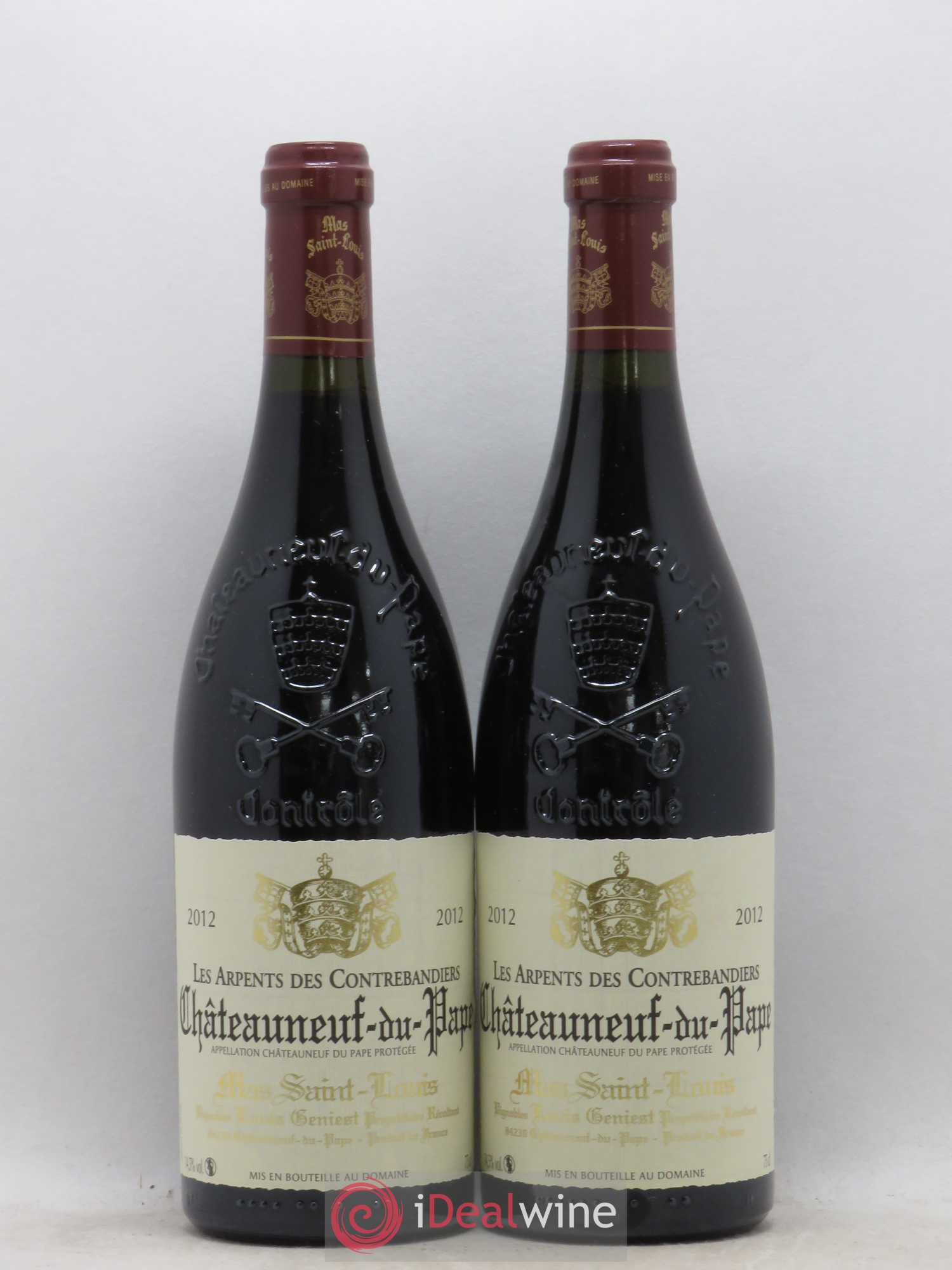 Châteauneuf-du-Pape Les Arpents des Contrebandiers Mas Saint-Louis 2012 - Lot de 2 bouteilles - 0