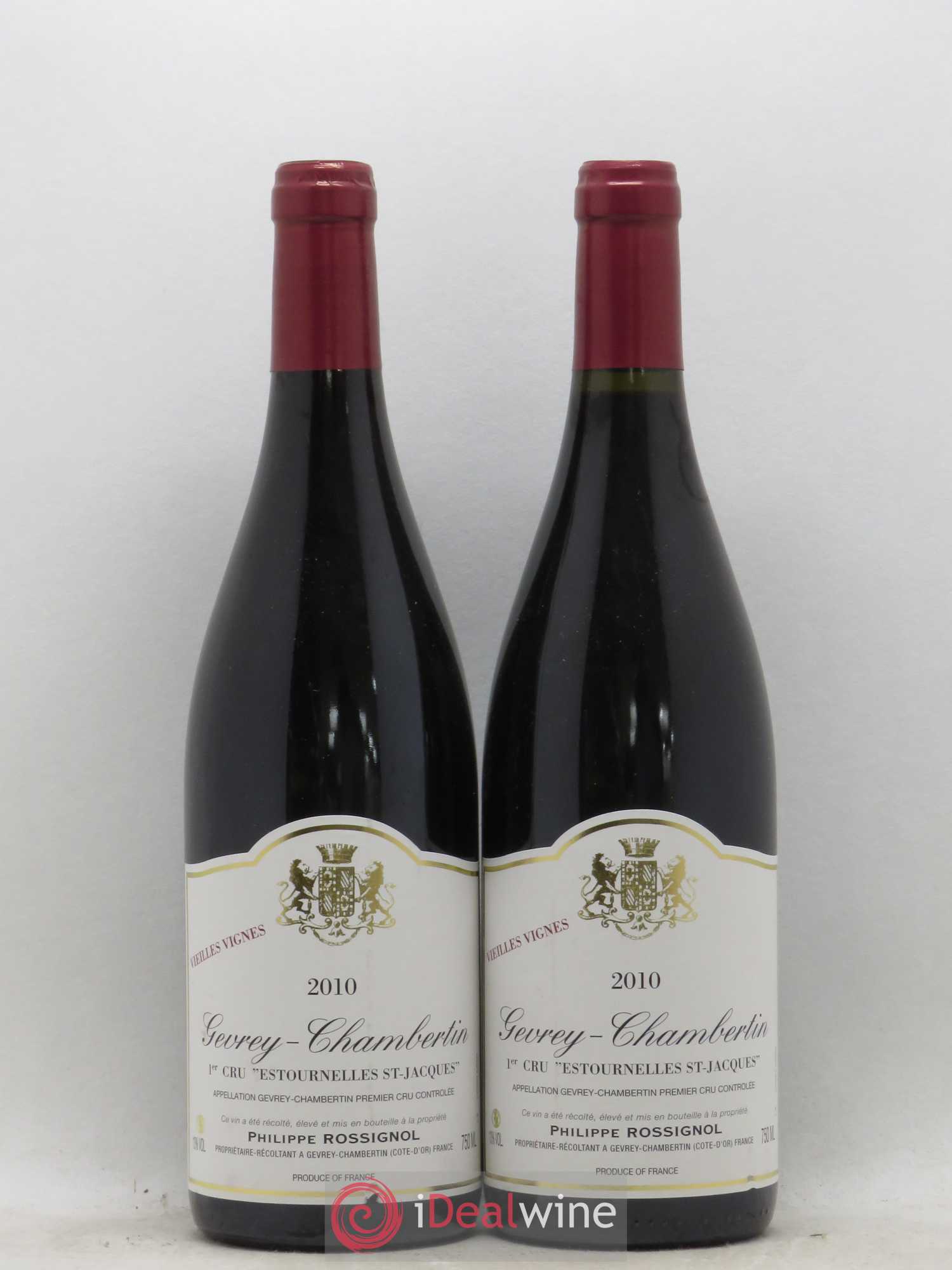 Gevrey-Chambertin 1er Cru Estournelles Saint Jacques Vieilles Vignes Philippe Rossignol 2010 - Posten von 2 Flaschen - 0