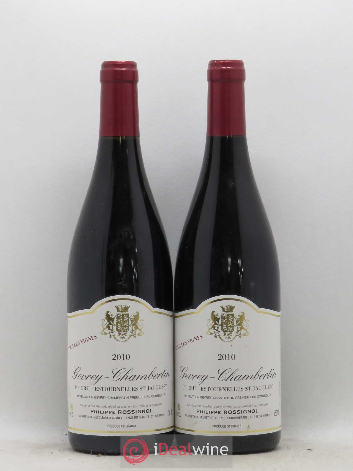 Gevrey-Chambertin 1er Cru Estournelles Saint Jacques Vieilles Vignes Philippe Rossignol 2010 - Posten von 2 Flaschen - 0