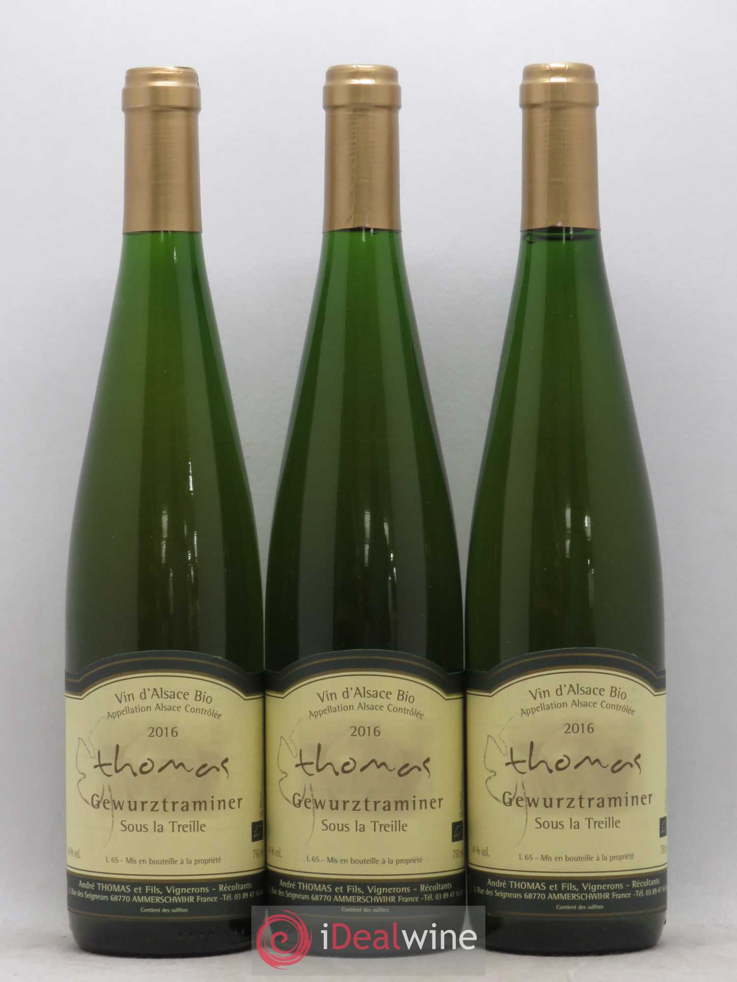 Gewurztraminer Sous La Treille Andre Thomas (sans prix de réserve) 2016 - Posten von 6 Flaschen - 2