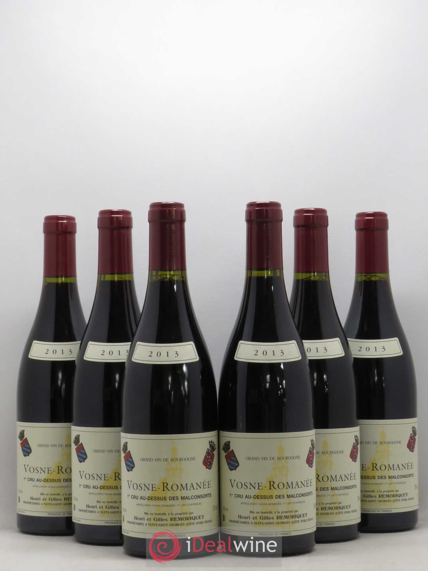 Vosne-Romanée 1er Cru Au Dessus des Malconsorts Gilles Remoriquet 2013 - Lot de 6 bouteilles - 0