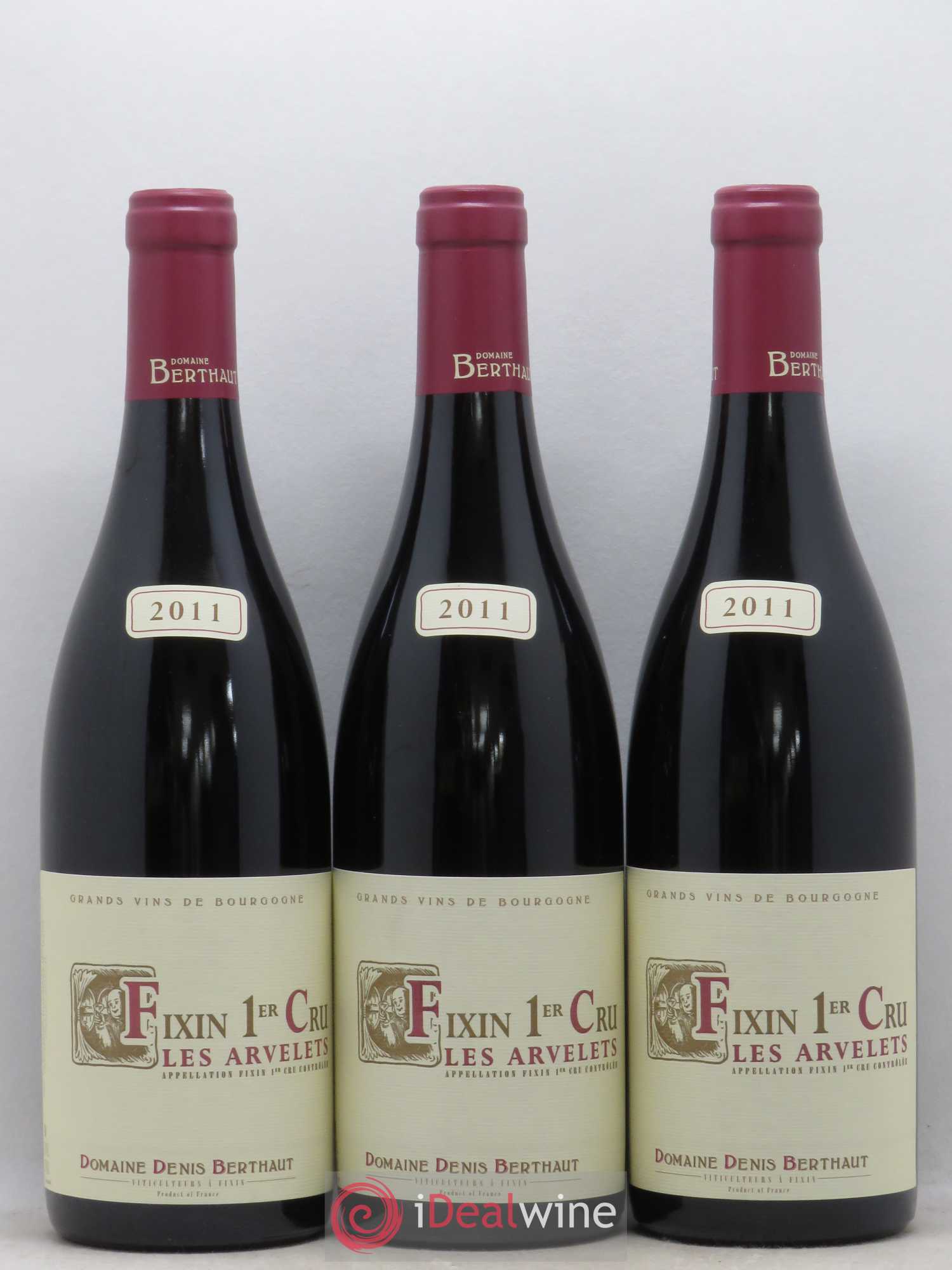 Fixin 1er Cru Les Arvelets Domaine Berthaut 2011 - Posten von 3 Flaschen - 0