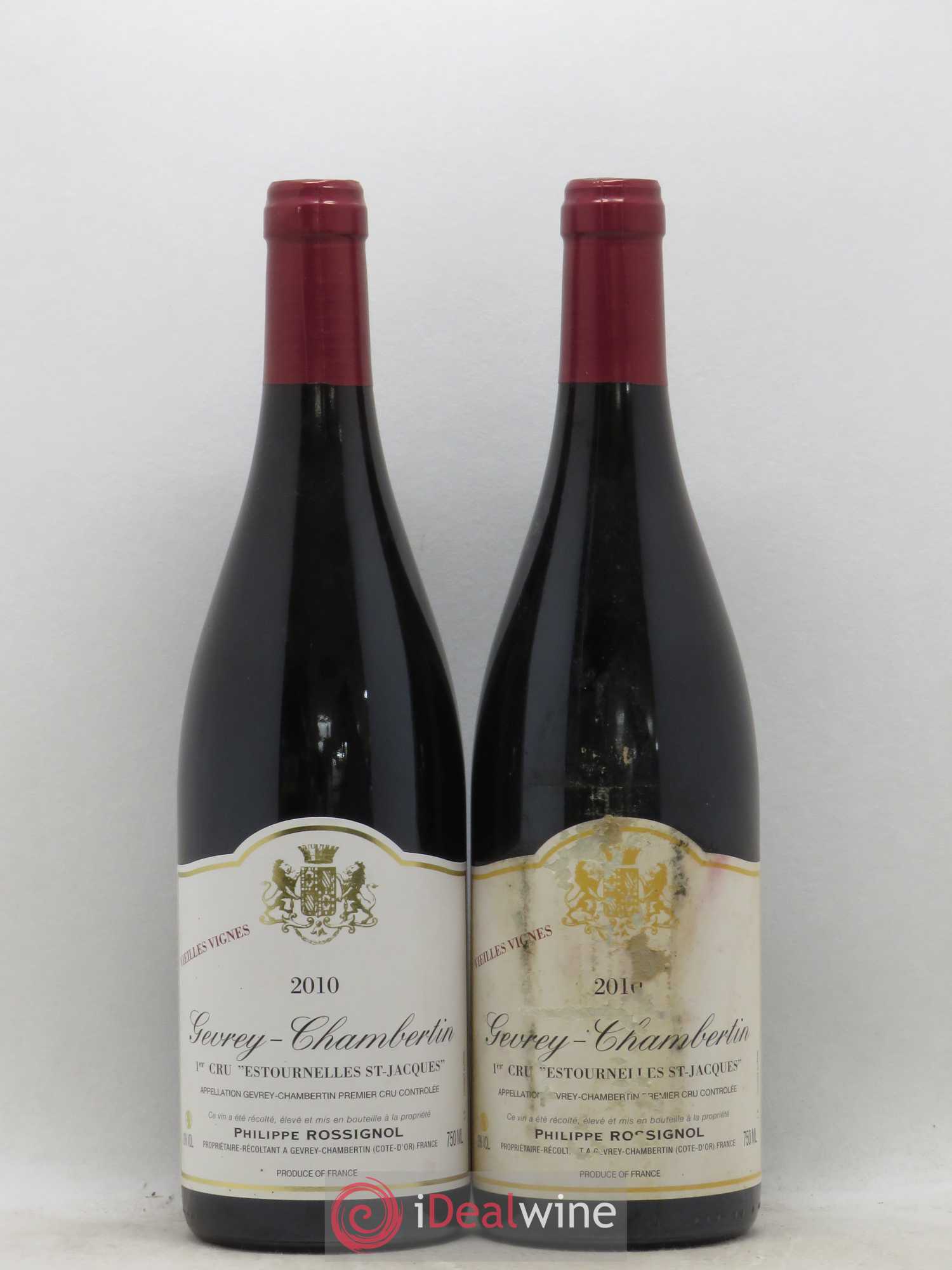 Gevrey-Chambertin 1er Cru Estournelles Saint Jacques Vieilles Vignes Philippe Rossignol 2010 - Posten von 2 Flaschen - 0