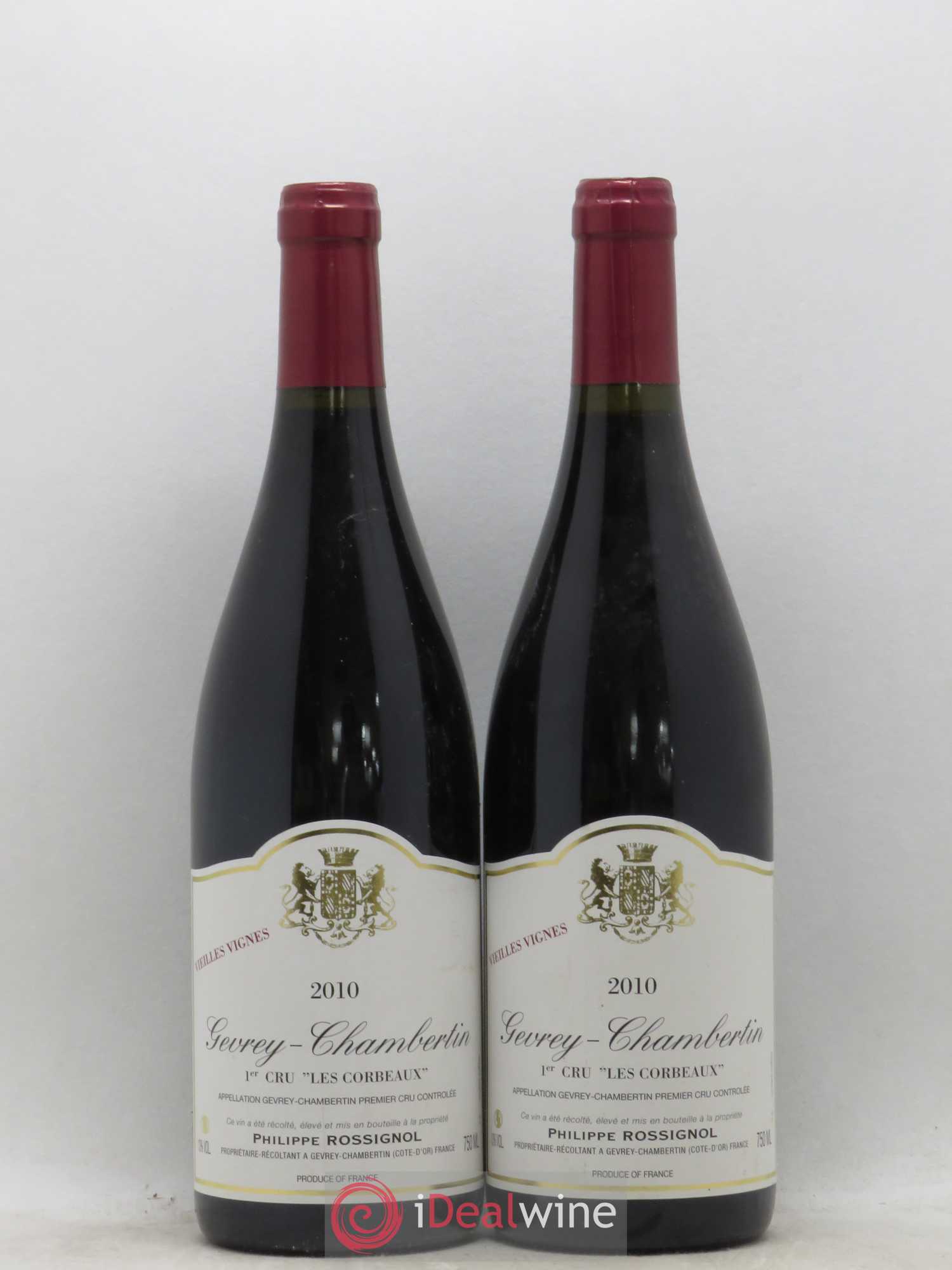 Gevrey-Chambertin 1er Cru Les Corbeaux Vieilles Vignes Philippe Rossignol 2010 - Posten von 2 Flaschen - 0