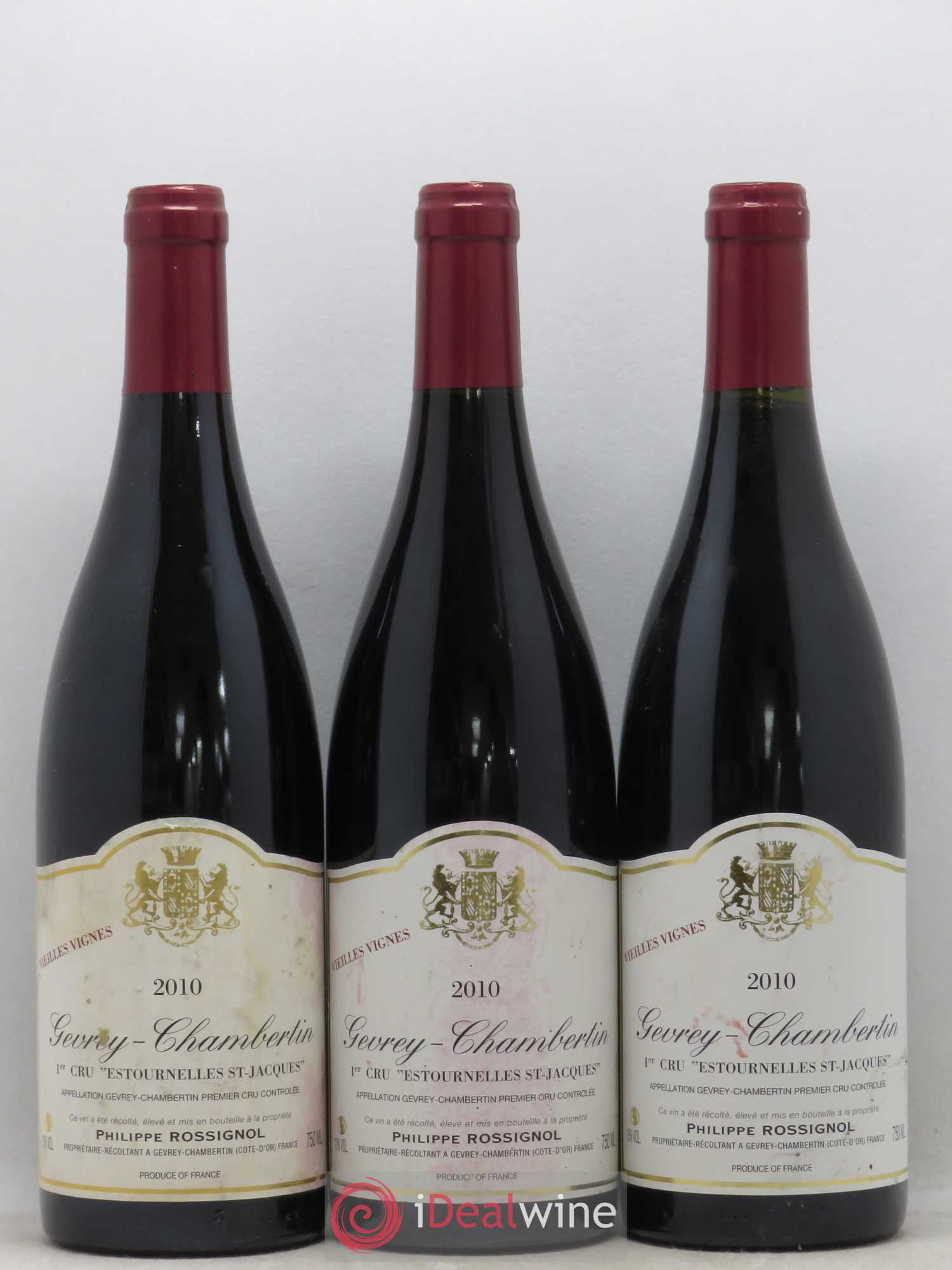 Gevrey-Chambertin 1er Cru Estournelles Saint Jacques Vieilles Vignes Philippe Rossignol 2010 - Posten von 3 Flaschen - 0