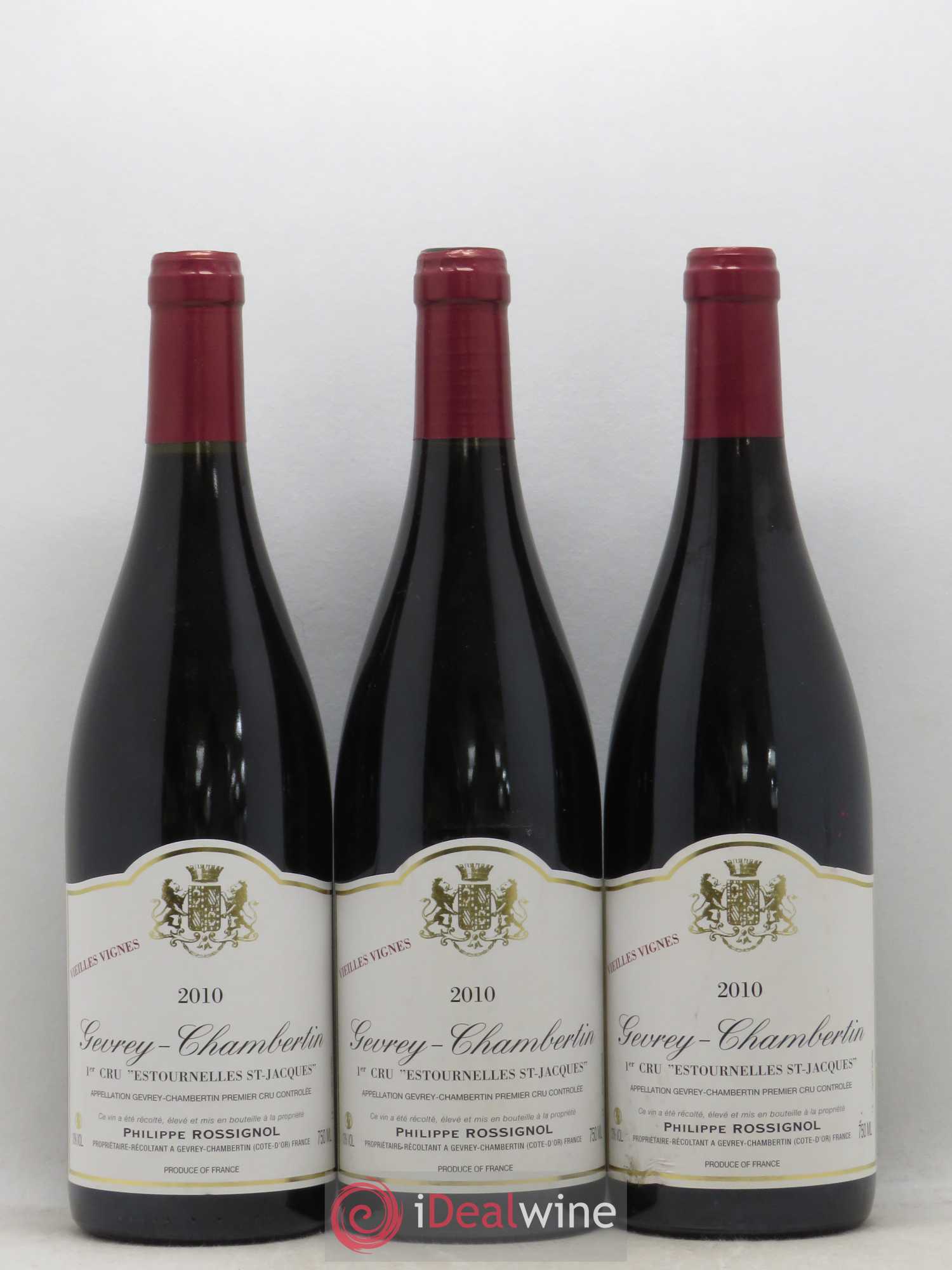 Gevrey-Chambertin 1er Cru Estournelles Saint Jacques Vieilles Vignes Philippe Rossignol 2010 - Posten von 12 Flaschen - 1