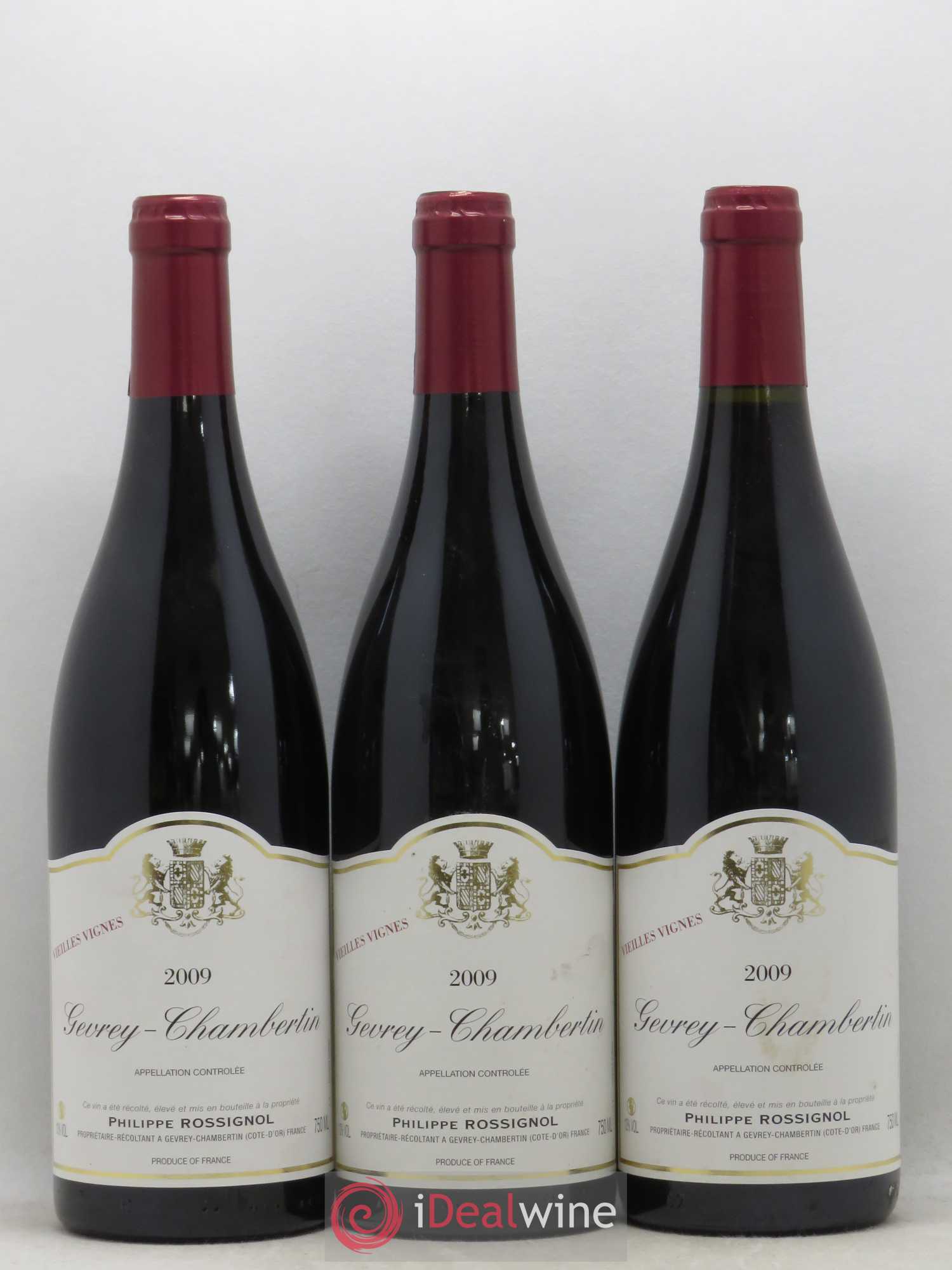 Gevrey-Chambertin Vieilles Vignes Philippe Rossignol 2009 - Posten von 12 Flaschen - 1