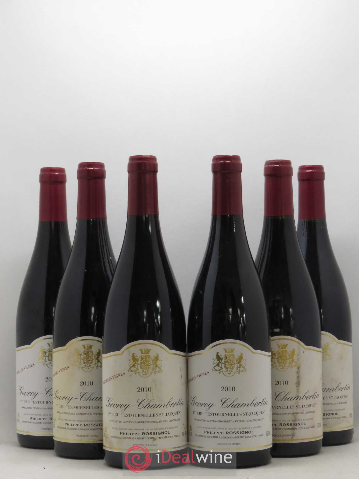 Gevrey-Chambertin 1er Cru Estournelles Saint Jacques Vieilles Vignes Philippe Rossignol 2010 - Posten von 6 Flaschen - 0