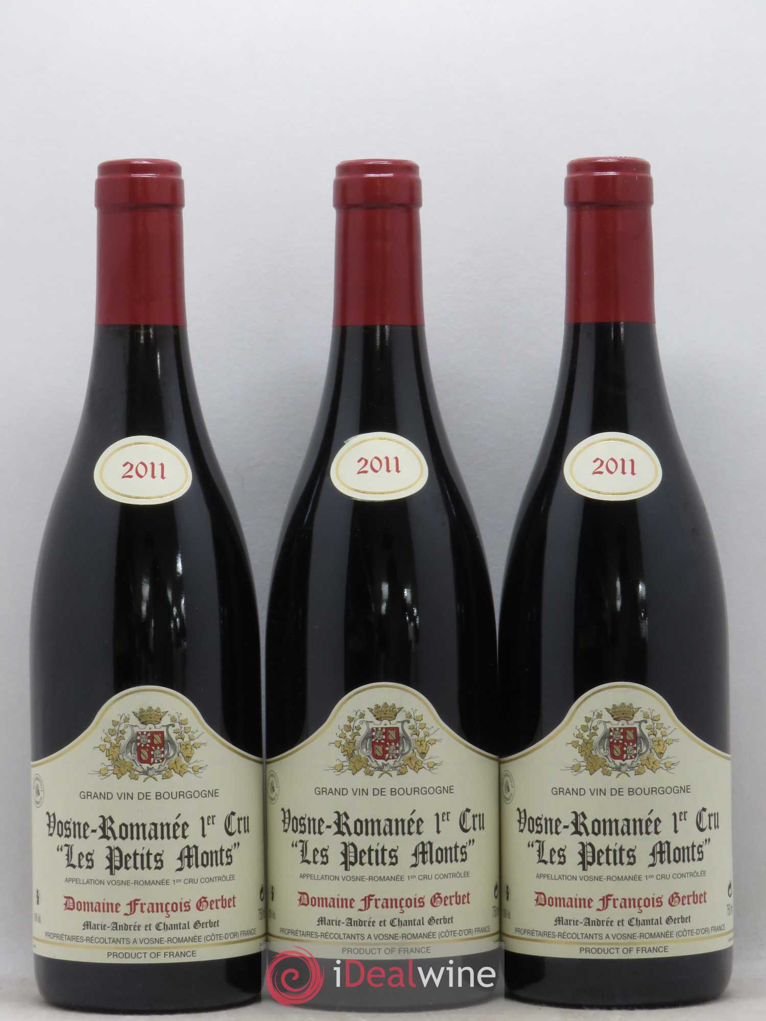 Vosne-Romanée 1er Cru Les Petits Monts Domaine François Gerbet 2011 - Posten von 3 Flaschen - 0
