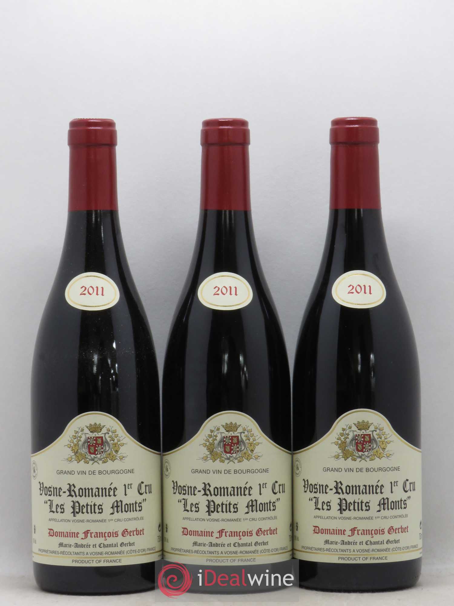 Vosne-Romanée 1er Cru Les Petits Monts Domaine François Gerbet 2011 - Posten von 3 Flaschen - 0