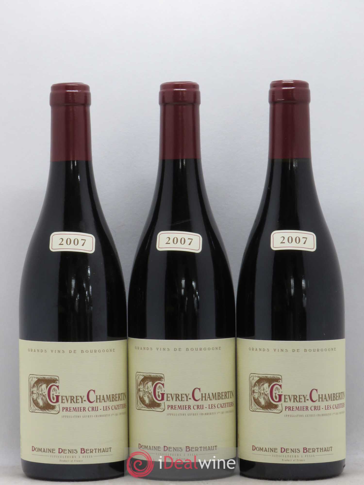 Gevrey-Chambertin 1er Cru Les Cazetiers Domaine Berthaut 2007 - Posten von 3 Flaschen - 0