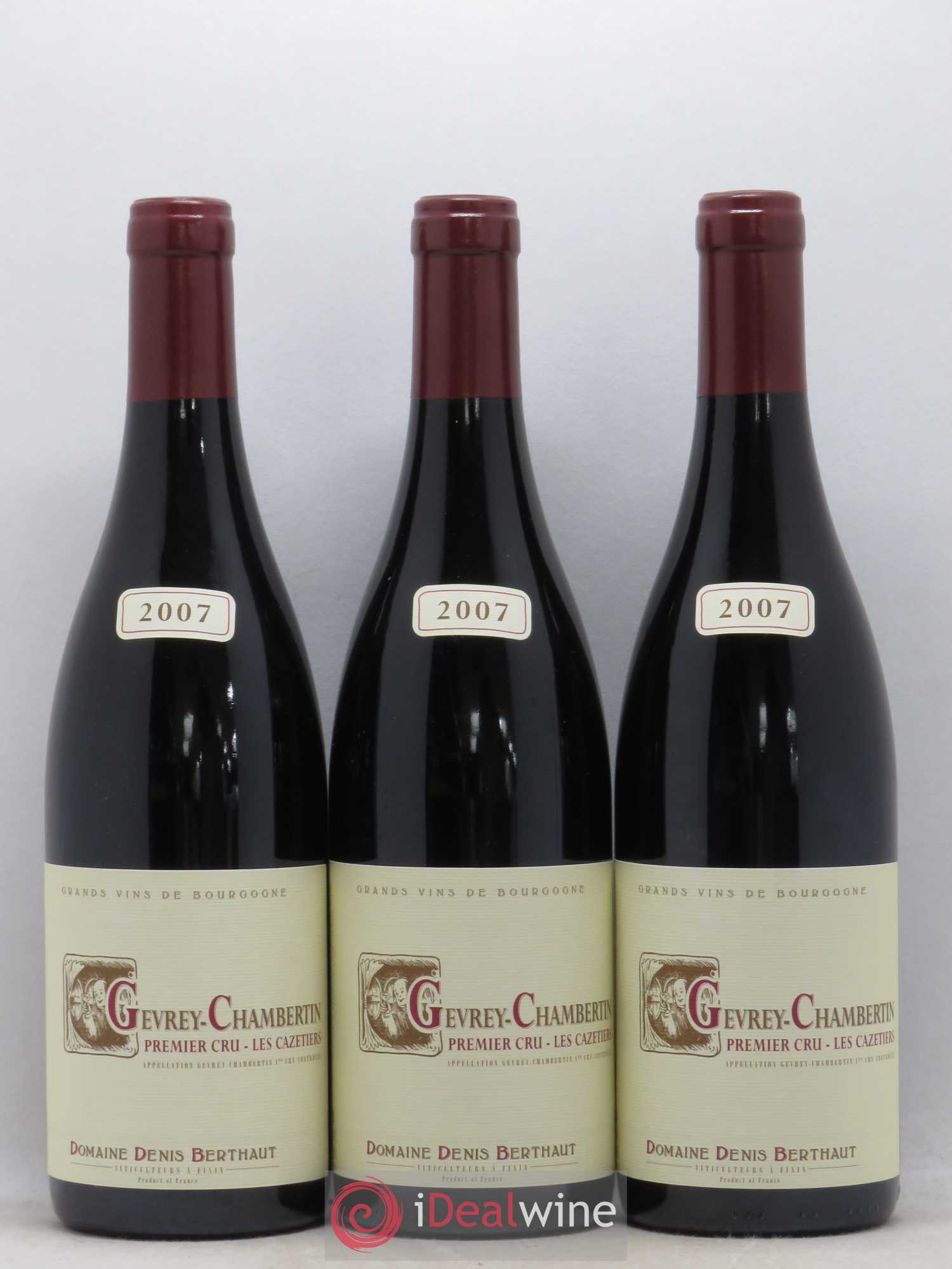 Gevrey-Chambertin 1er Cru Les Cazetiers Domaine Berthaut 2007 - Posten von 3 Flaschen - 0