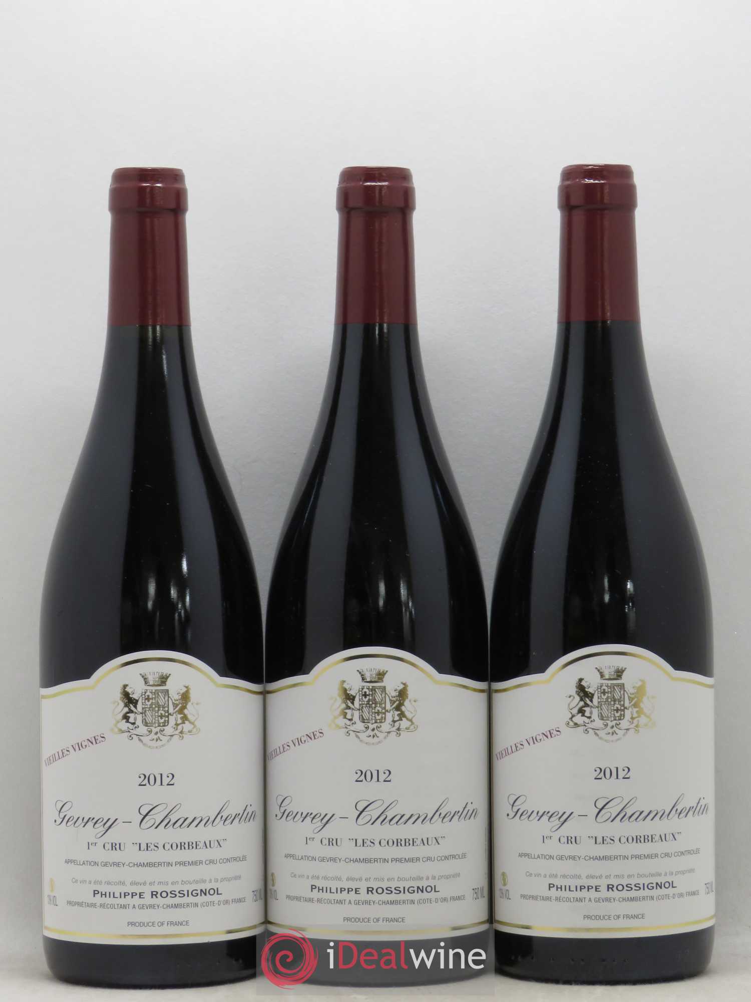 Gevrey-Chambertin 1er Cru Les Corbeaux Vieilles Vignes Philippe Rossignol 2012 - Posten von 12 Flaschen - 1
