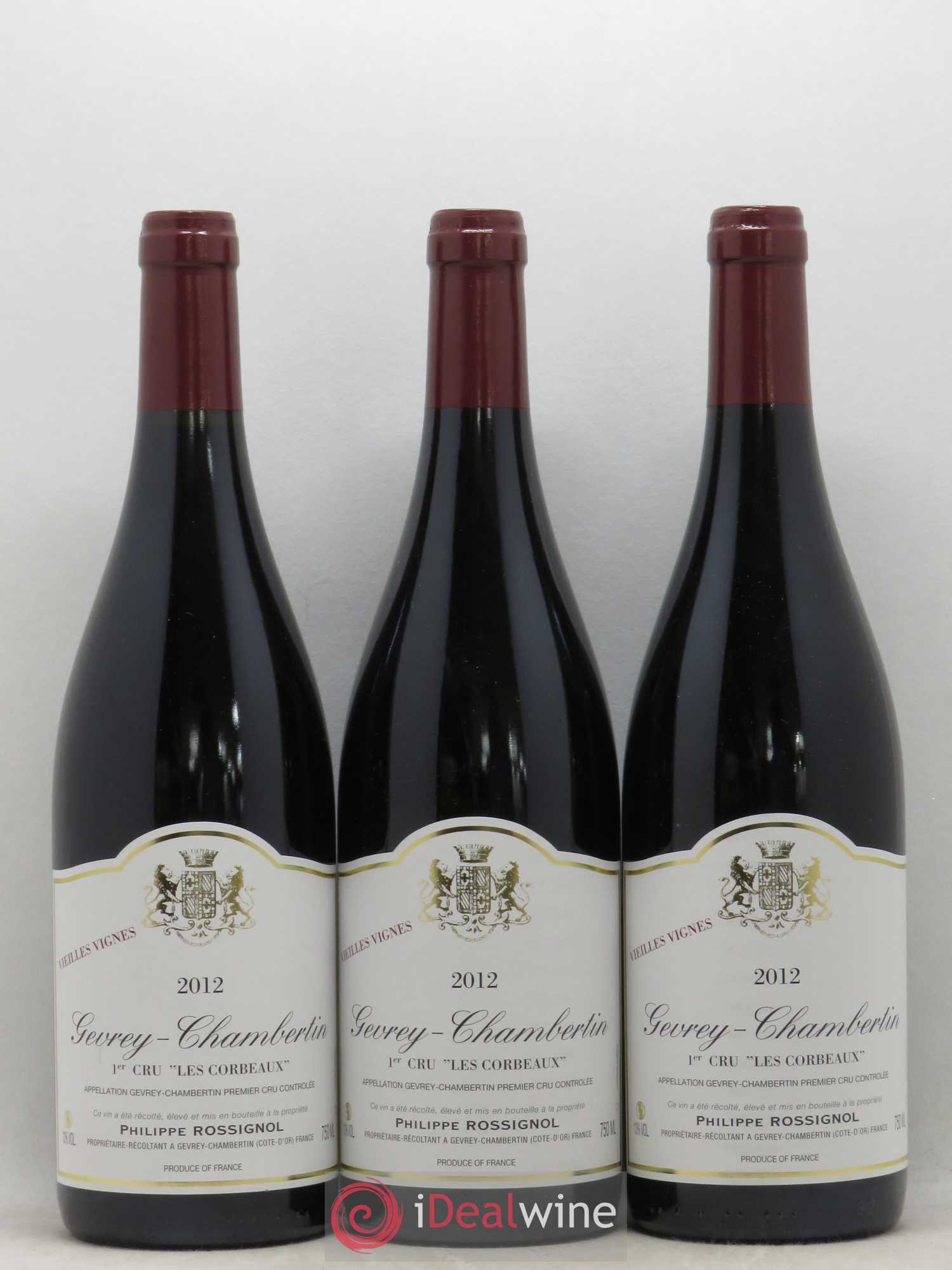 Gevrey-Chambertin 1er Cru Les Corbeaux Vieilles Vignes Philippe Rossignol 2012 - Posten von 12 Flaschen - 2