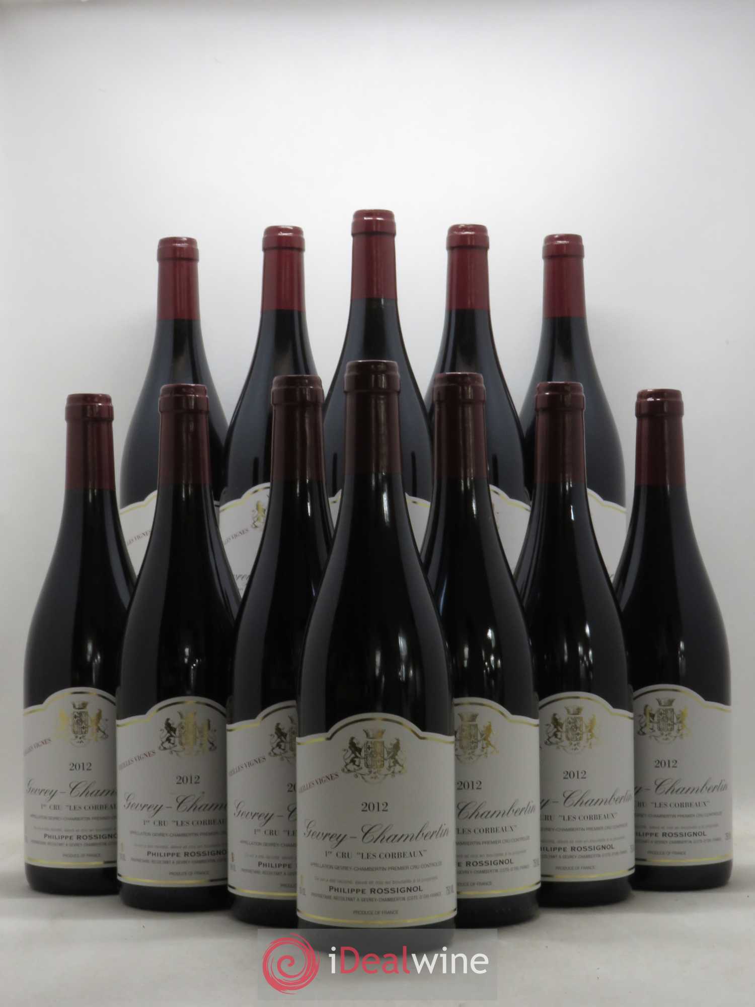 Gevrey-Chambertin 1er Cru Les Corbeaux Vieilles Vignes Philippe Rossignol 2012 - Posten von 12 Flaschen - 0