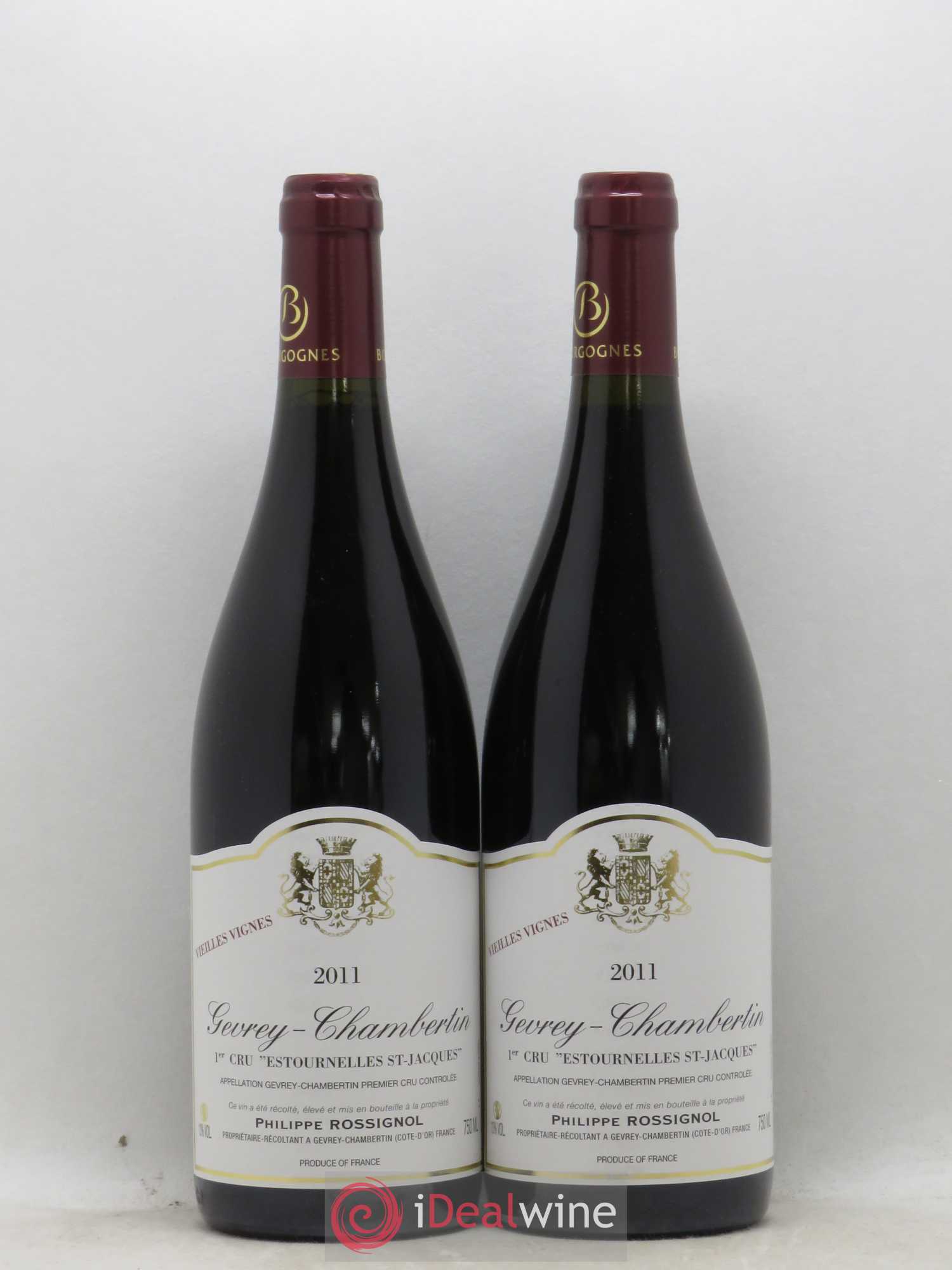 Gevrey-Chambertin 1er Cru Estournelles Saint Jacques Vieilles Vignes Philippe Rossignol 2011 - Posten von 2 Flaschen - 0