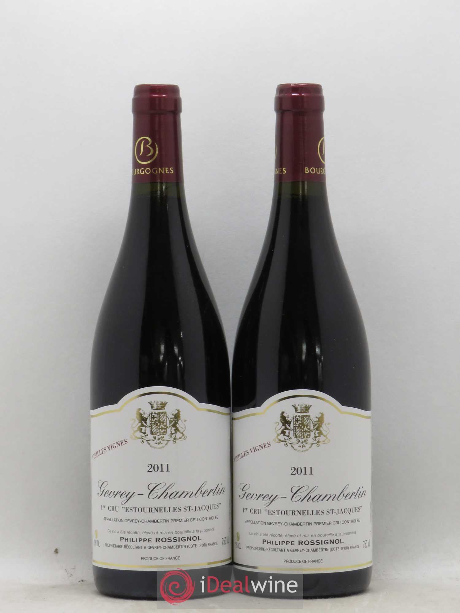 Gevrey-Chambertin 1er Cru Estournelles Saint Jacques Vieilles Vignes Philippe Rossignol 2011 - Posten von 2 Flaschen - 0