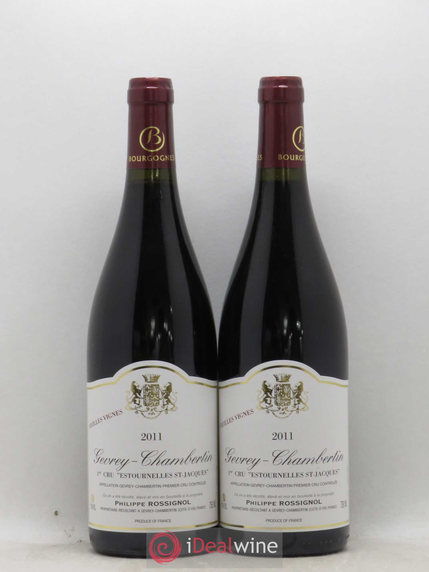 Gevrey-Chambertin 1er Cru Estournelles Saint Jacques Vieilles Vignes Philippe Rossignol 2011 - Posten von 2 Flaschen - 0