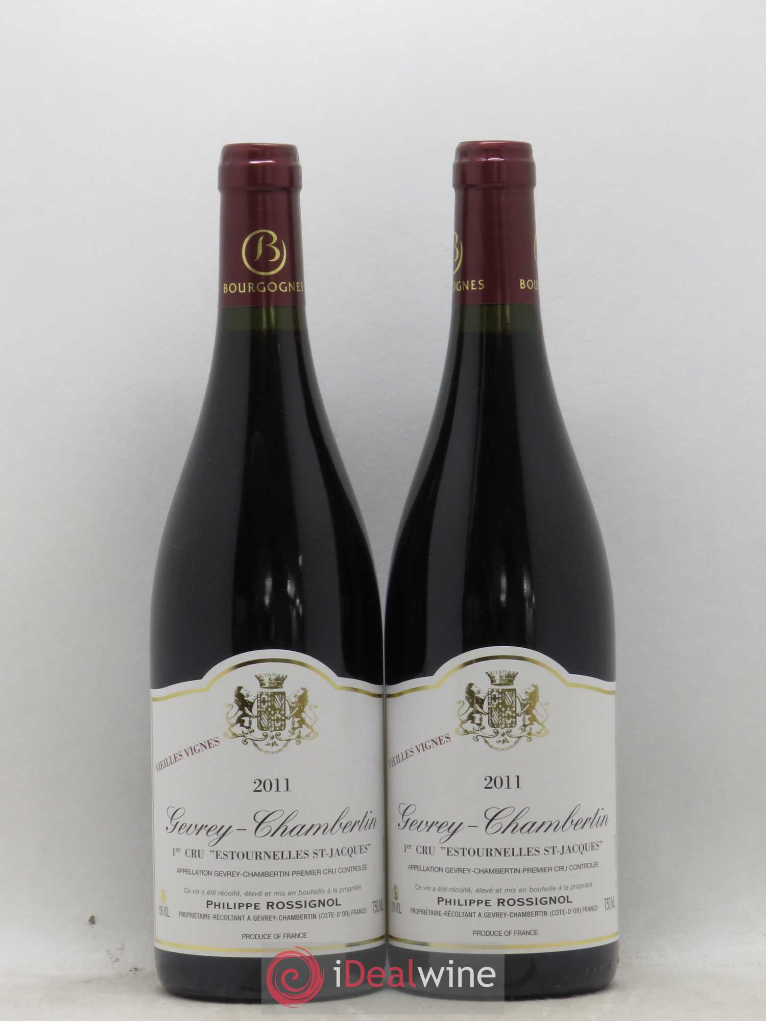 Gevrey-Chambertin 1er Cru Estournelles Saint Jacques Vieilles Vignes Philippe Rossignol 2011 - Posten von 2 Flaschen - 0