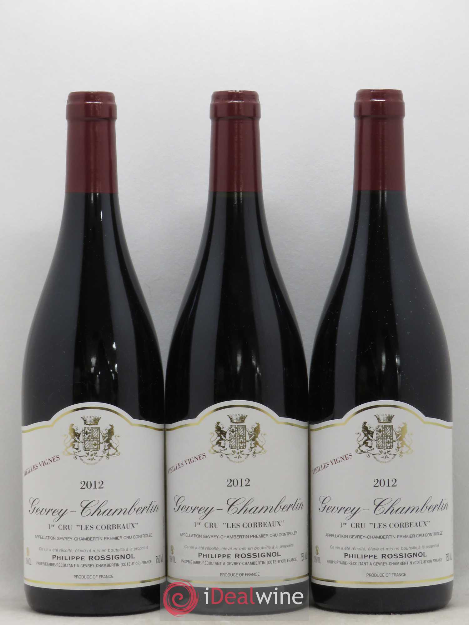 Gevrey-Chambertin 1er Cru Les Corbeaux Vieilles Vignes Philippe Rossignol 2012 - Posten von 6 Flaschen - 1