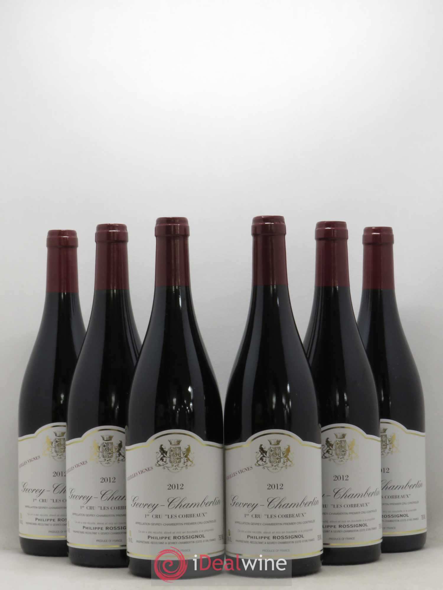 Gevrey-Chambertin 1er Cru Les Corbeaux Vieilles Vignes Philippe Rossignol 2012 - Posten von 6 Flaschen - 0