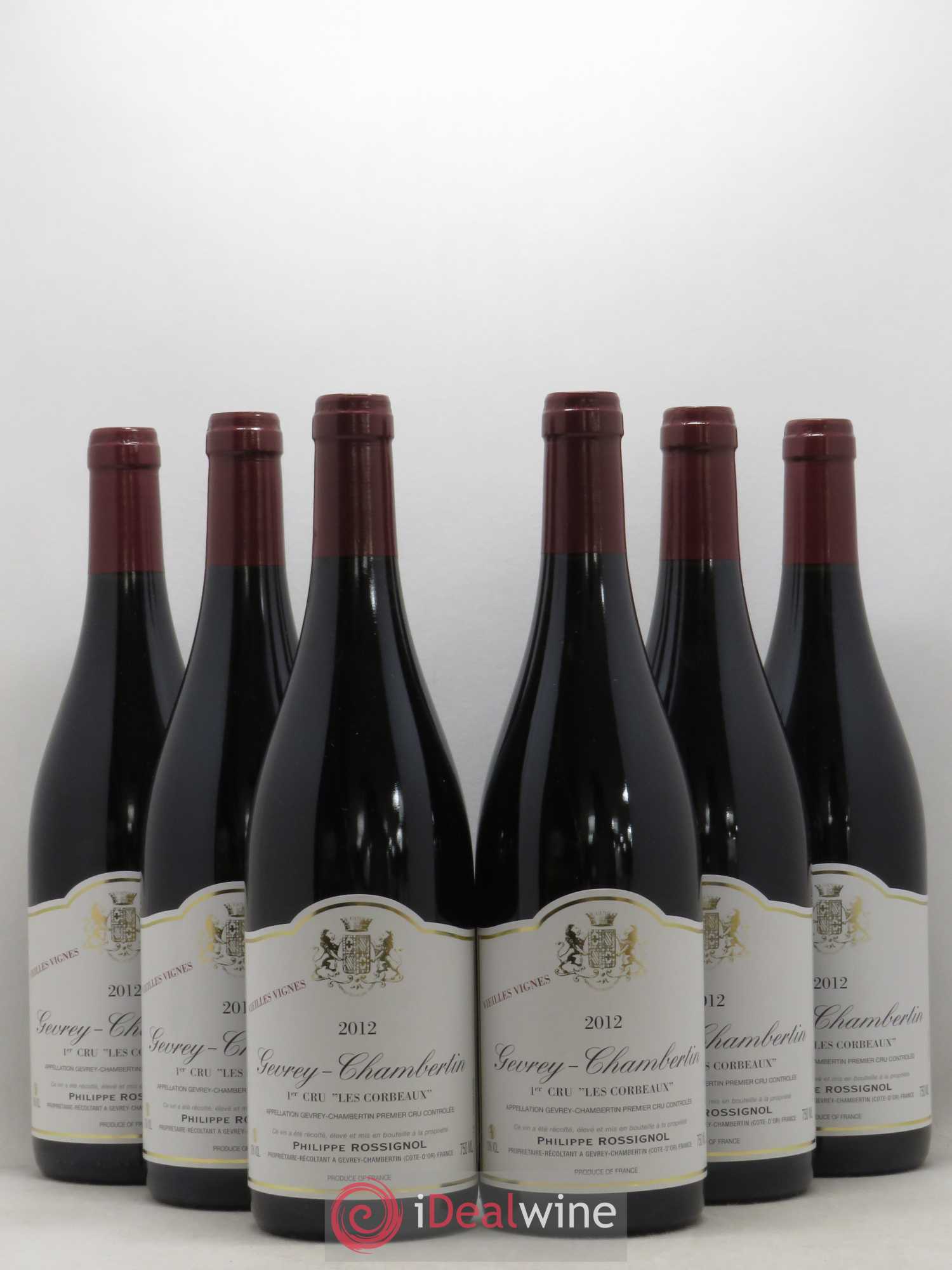 Gevrey-Chambertin 1er Cru Les Corbeaux Vieilles Vignes Philippe Rossignol 2012 - Posten von 6 Flaschen - 0