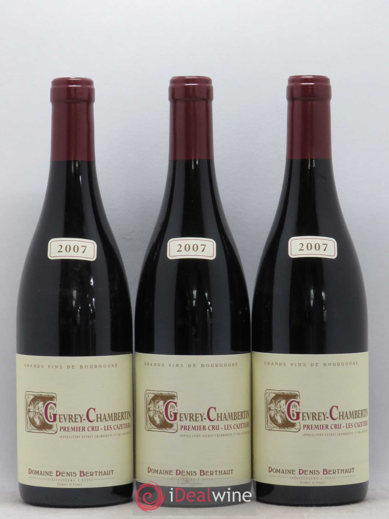 Gevrey-Chambertin 1er Cru Les Cazetiers Domaine Berthaut 2007 - Posten von 3 Flaschen - 0