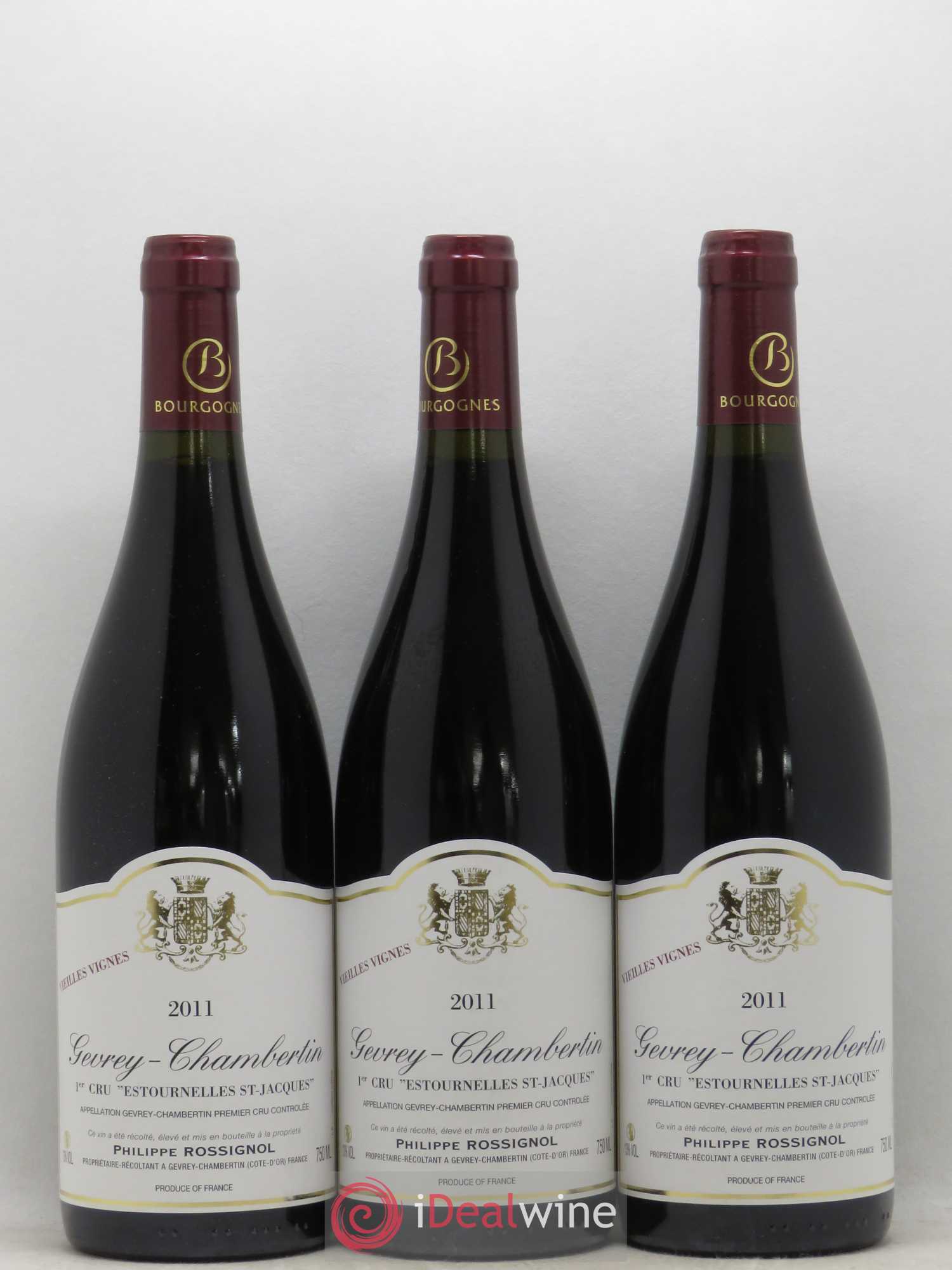 Gevrey-Chambertin 1er Cru Estournelles Saint Jacques Vieilles Vignes Philippe Rossignol 2011 - Posten von 6 Flaschen - 1