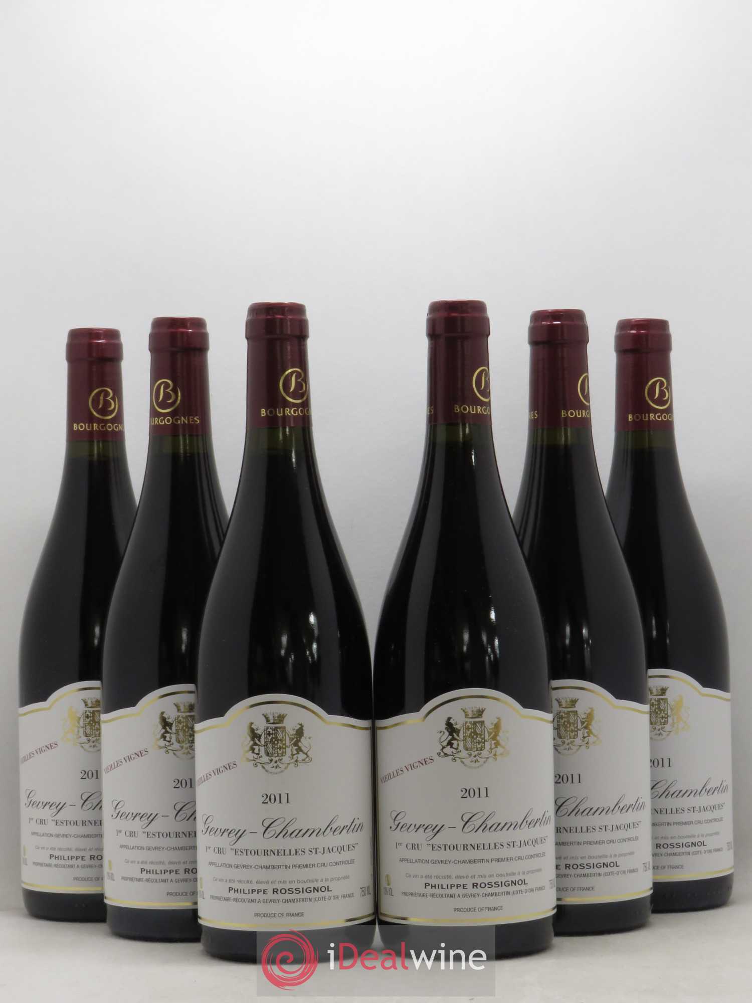 Gevrey-Chambertin 1er Cru Estournelles Saint Jacques Vieilles Vignes Philippe Rossignol 2011 - Posten von 6 Flaschen - 0