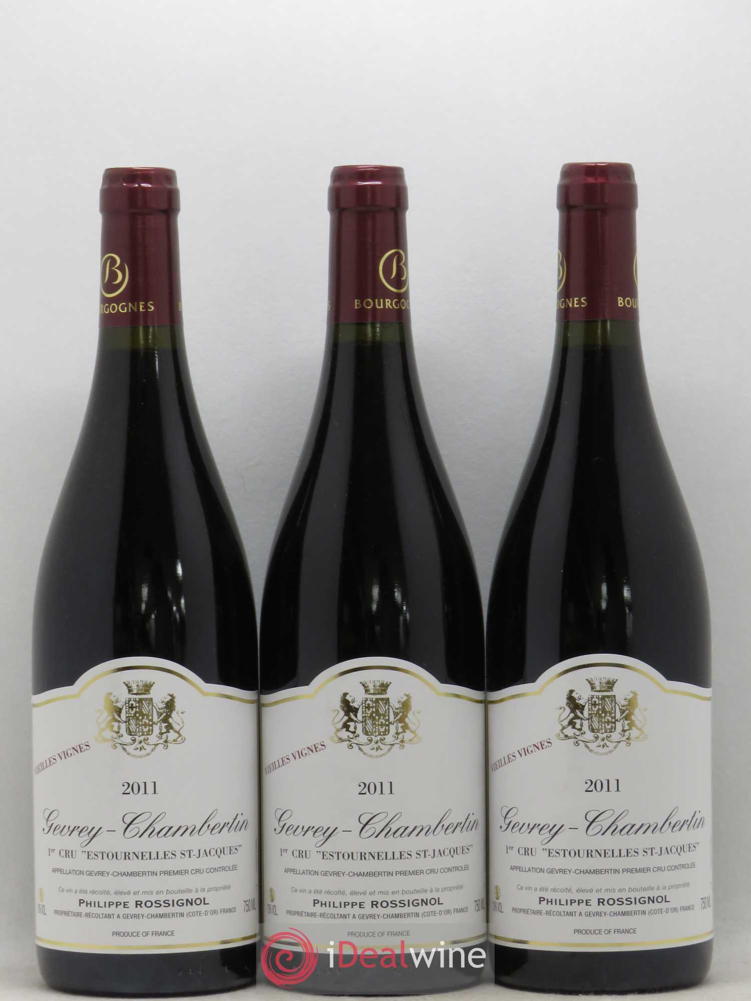 Gevrey-Chambertin 1er Cru Estournelles Saint Jacques Vieilles Vignes Philippe Rossignol 2011 - Posten von 6 Flaschen - 1