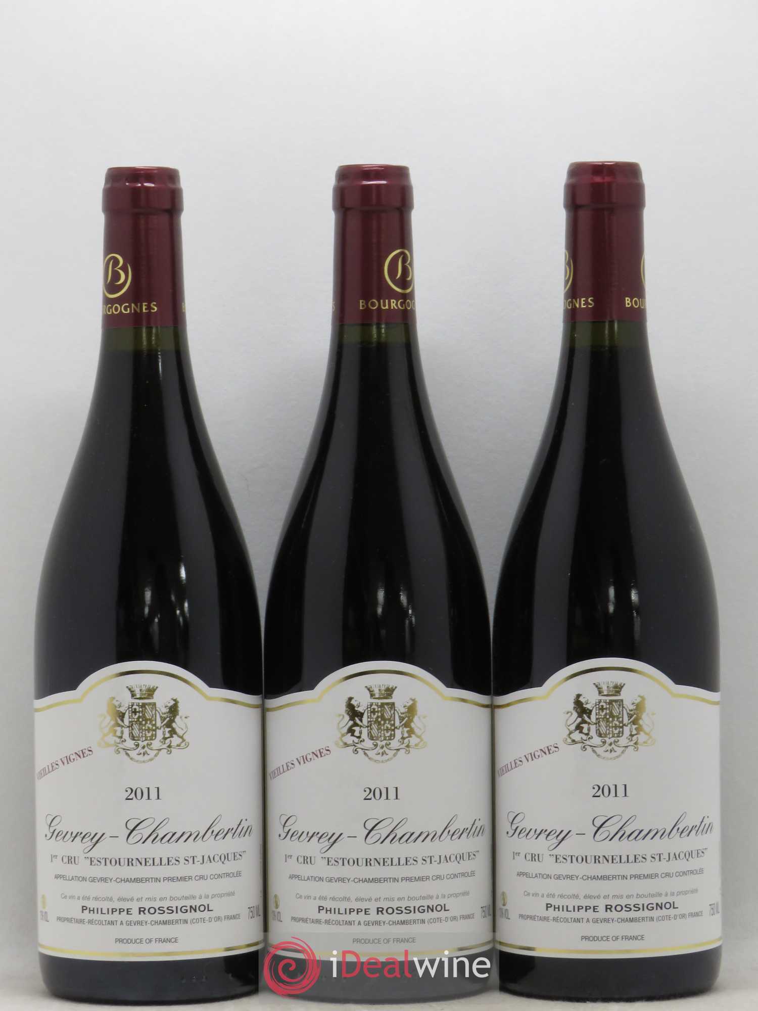 Gevrey-Chambertin 1er Cru Estournelles Saint Jacques Vieilles Vignes Philippe Rossignol 2011 - Posten von 6 Flaschen - 2
