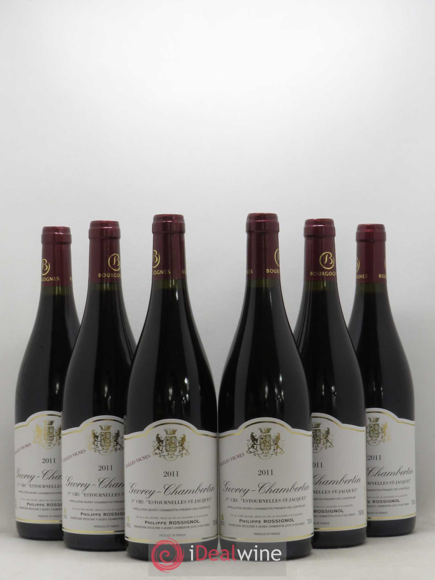 Gevrey-Chambertin 1er Cru Estournelles Saint Jacques Vieilles Vignes Philippe Rossignol 2011 - Posten von 6 Flaschen - 0