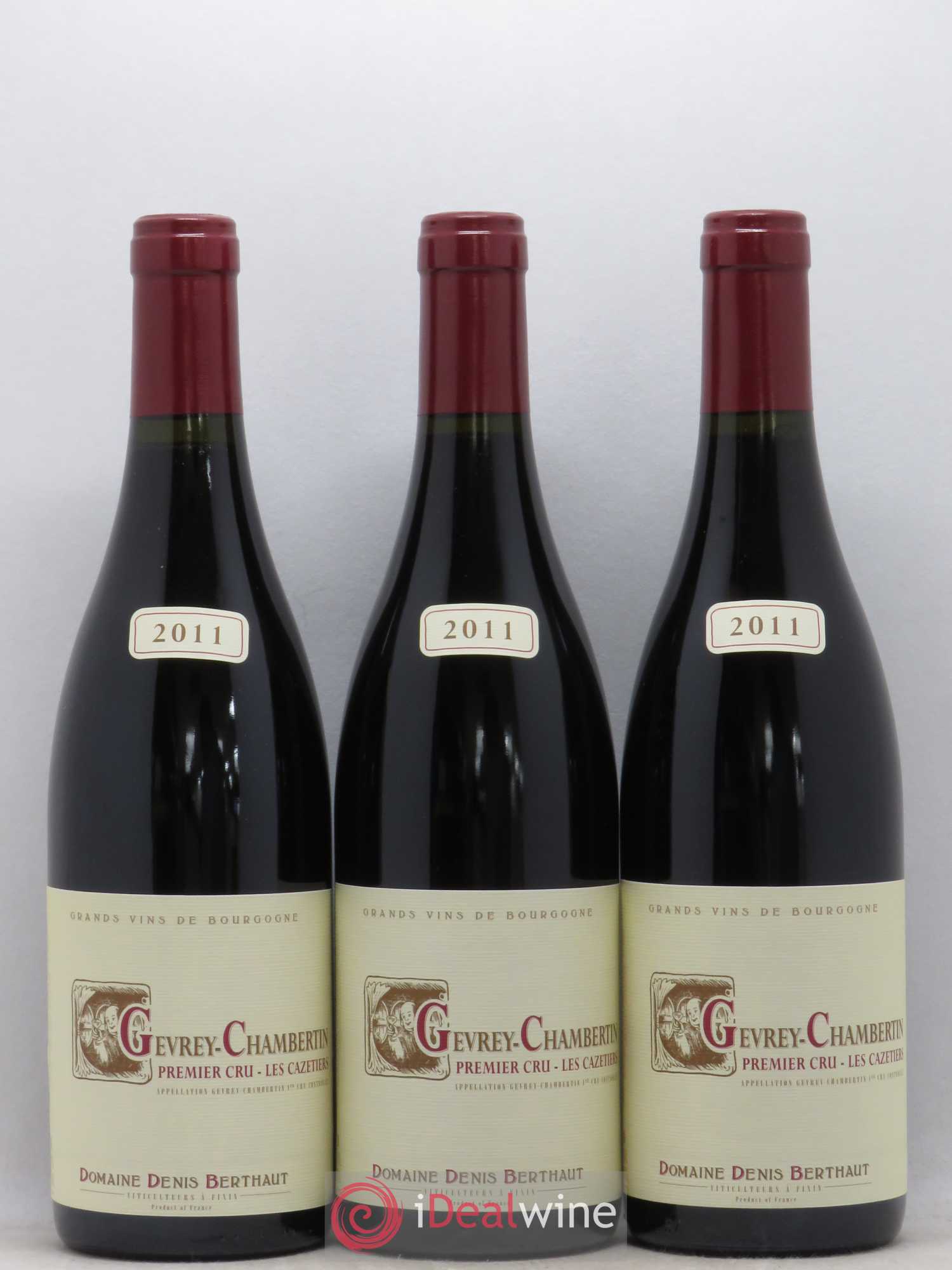 Gevrey-Chambertin 1er Cru Les Cazetiers Domaine Berthaut 2011 - Posten von 3 Flaschen - 0