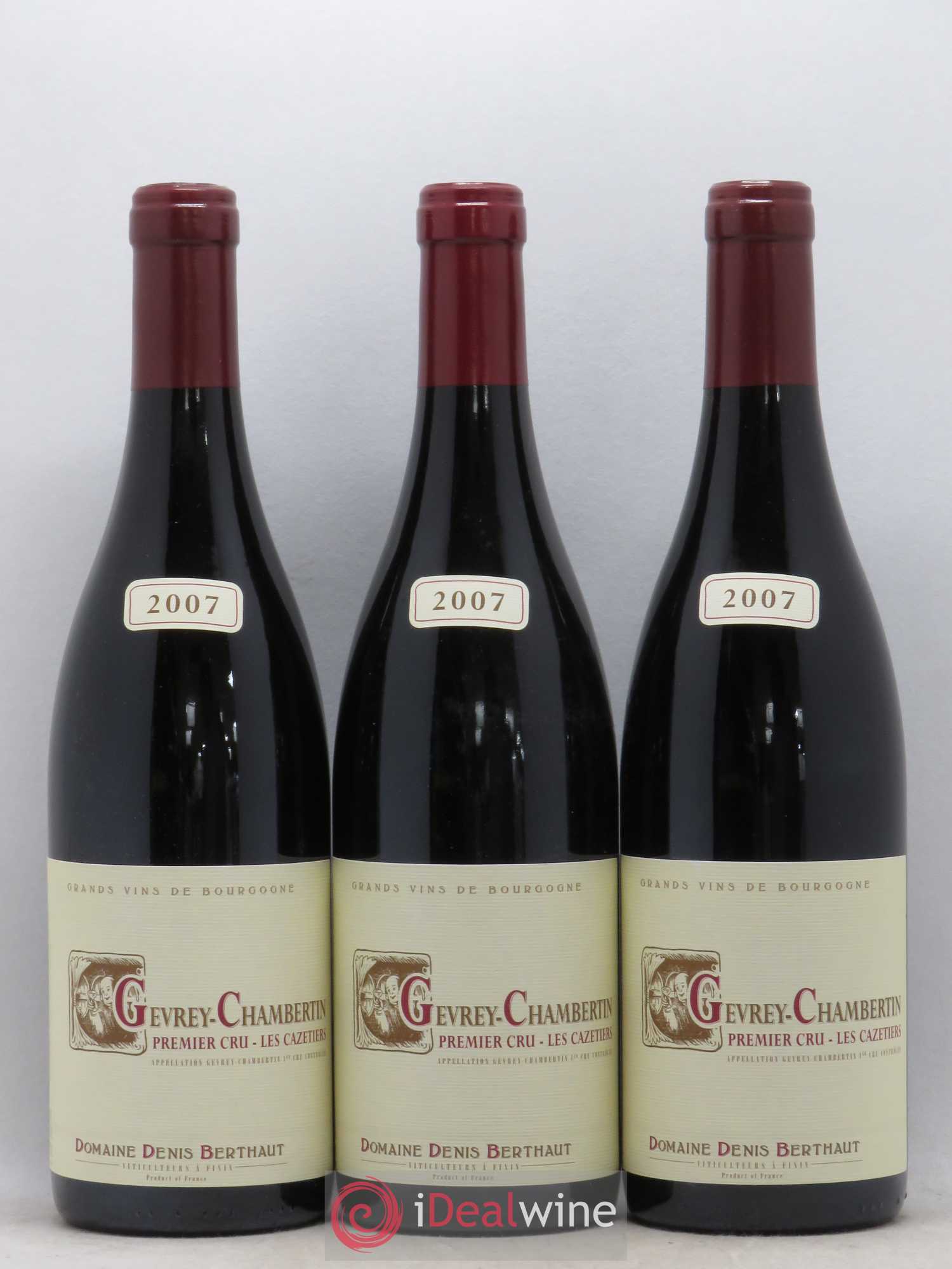 Gevrey-Chambertin 1er Cru Les Cazetiers Domaine Berthaut 2007 - Posten von 3 Flaschen - 0