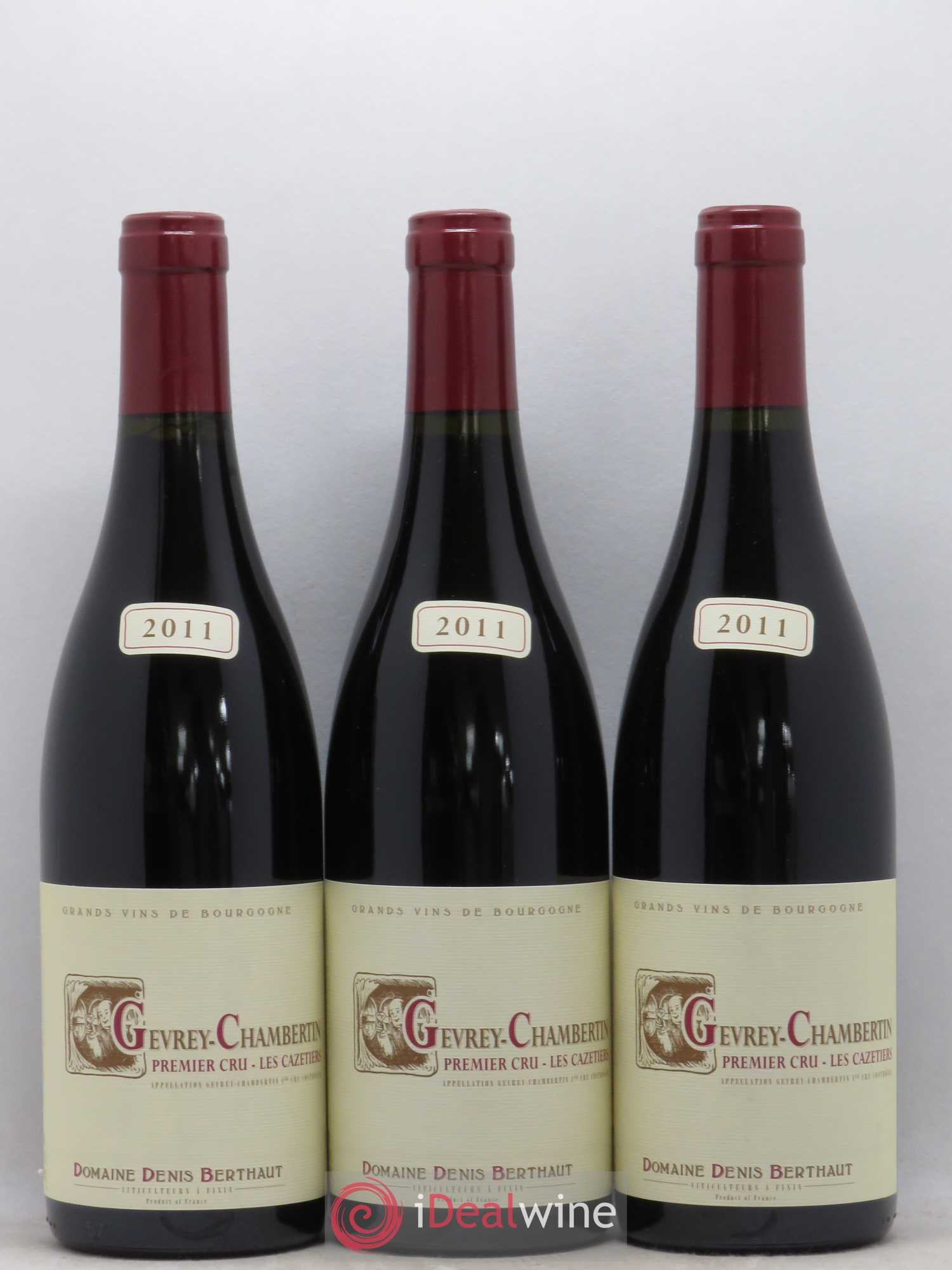 Gevrey-Chambertin 1er Cru Les Cazetiers Domaine Berthaut 2011 - Posten von 3 Flaschen - 0