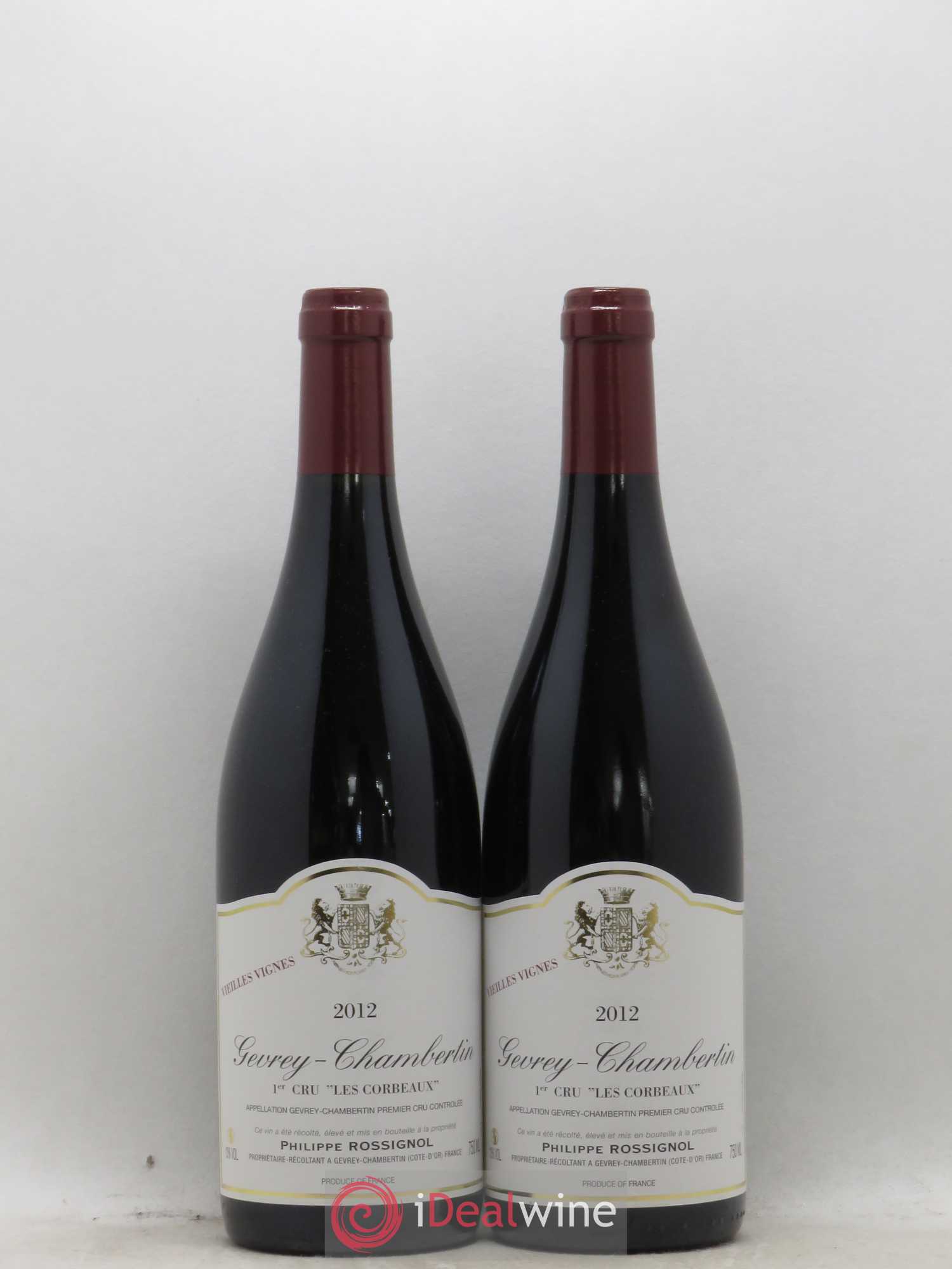 Gevrey-Chambertin 1er Cru Les Corbeaux Vieilles Vignes Philippe Rossignol 2012 - Posten von 2 Flaschen - 0