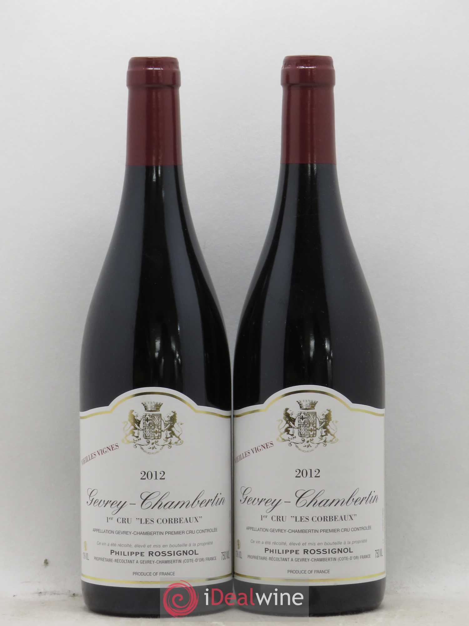 Gevrey-Chambertin 1er Cru Les Corbeaux Vieilles Vignes Philippe Rossignol 2012 - Posten von 2 Flaschen - 0