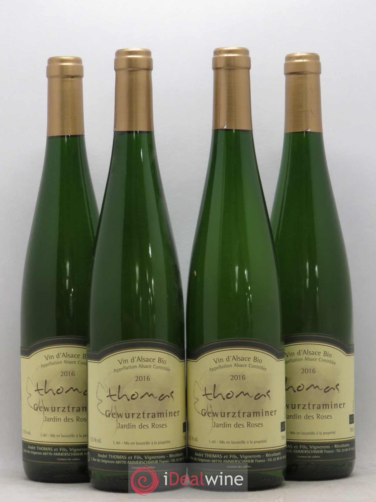 Gewurztraminer Jardin des Roses Andre Thomas (sans prix de réserve) 2016 - Posten von 4 Flaschen - 0
