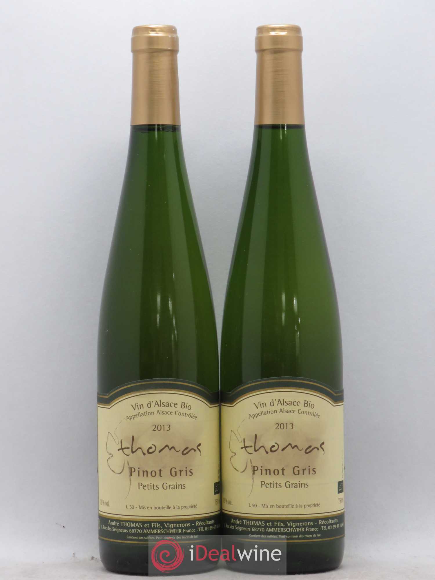 Pinot Gris Petits Grains André Thomas 2013 - Posten von 2 Flaschen - 0
