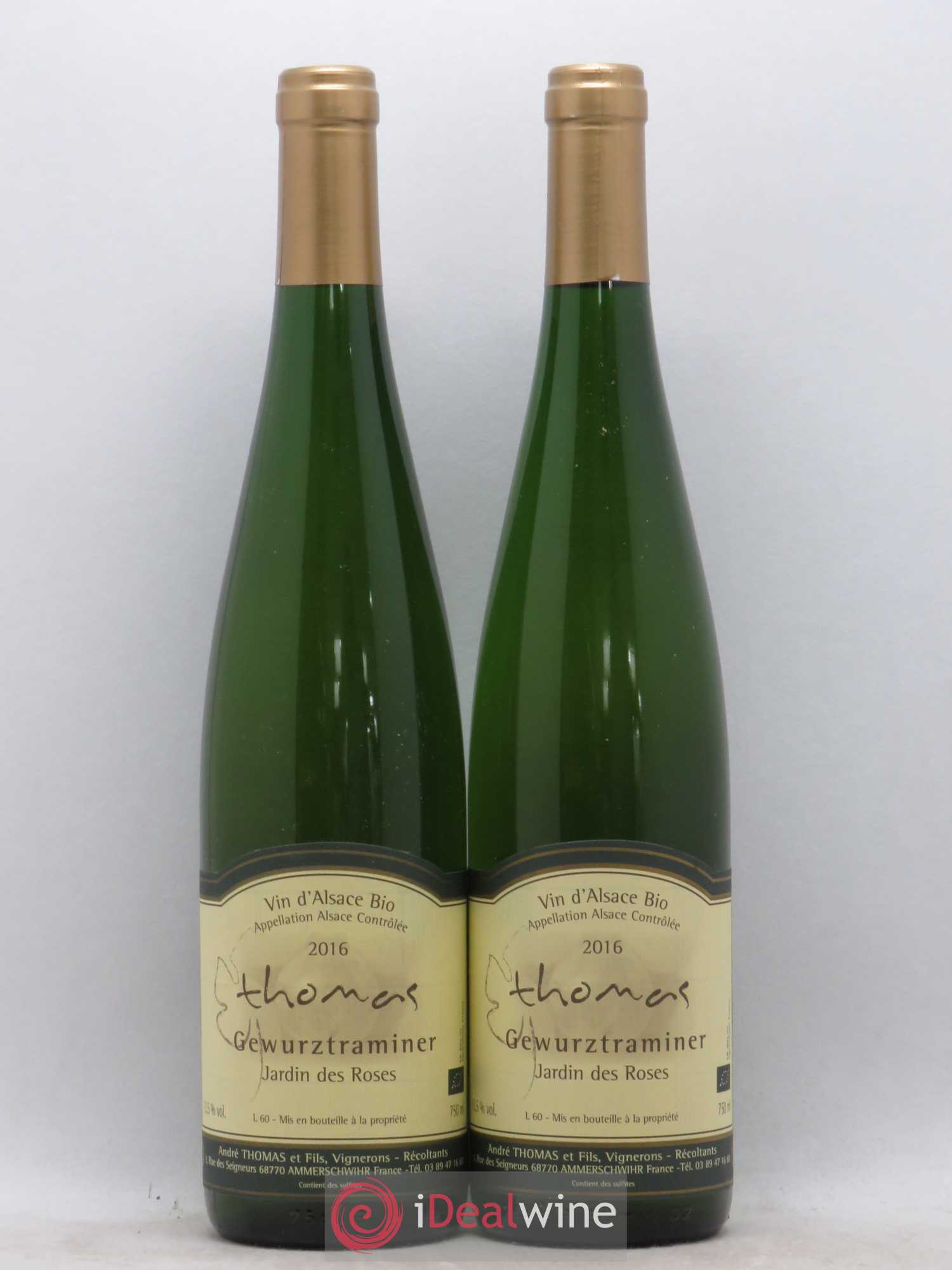 Gewurztraminer Jardin des Roses Andre Thomas (sans prix de réserve) 2016 - Posten von 2 Flaschen - 0
