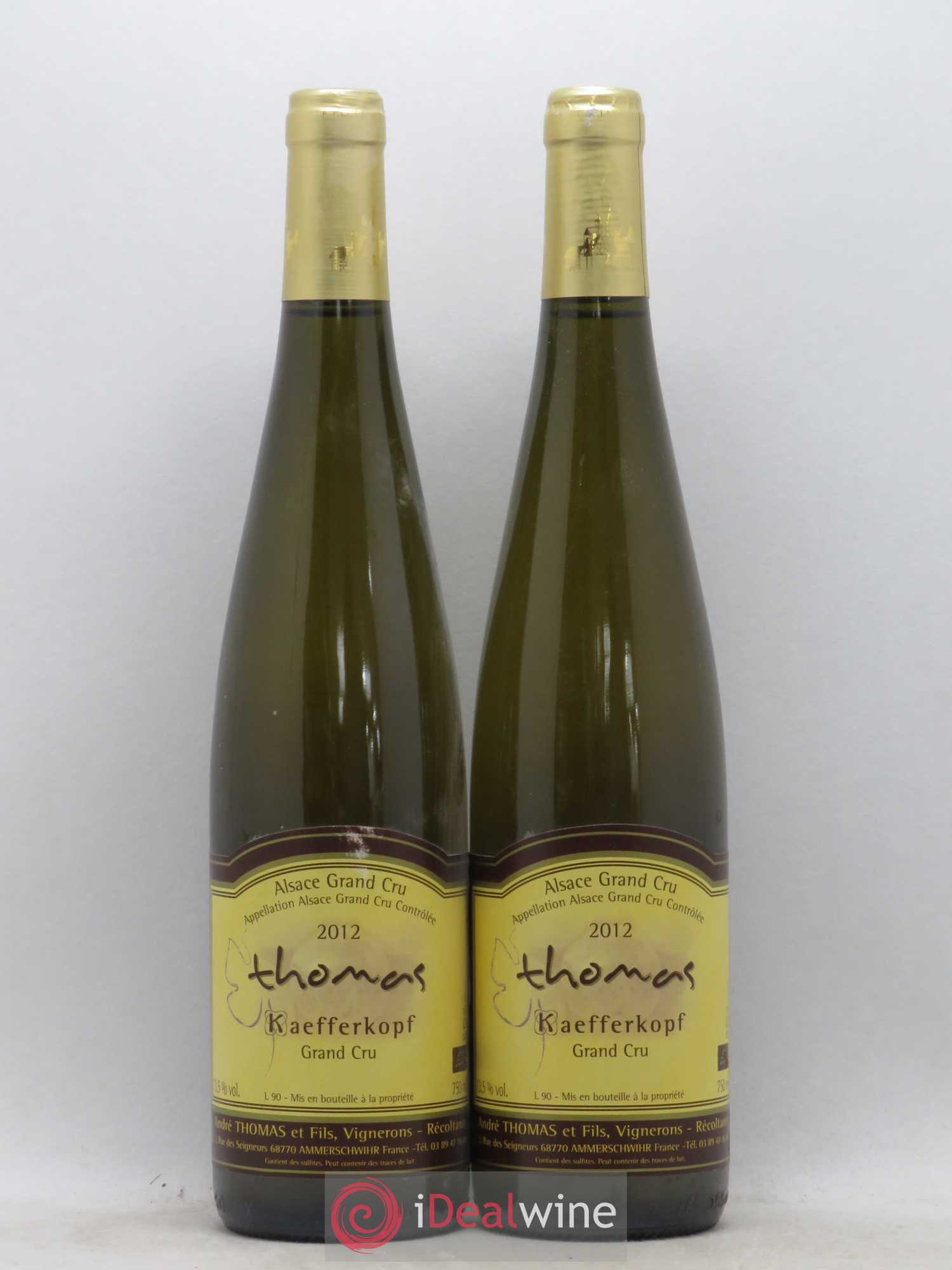Alsace Grand Cru Kaefferkopf André Thomas 2012 - Posten von 2 Flaschen - 0