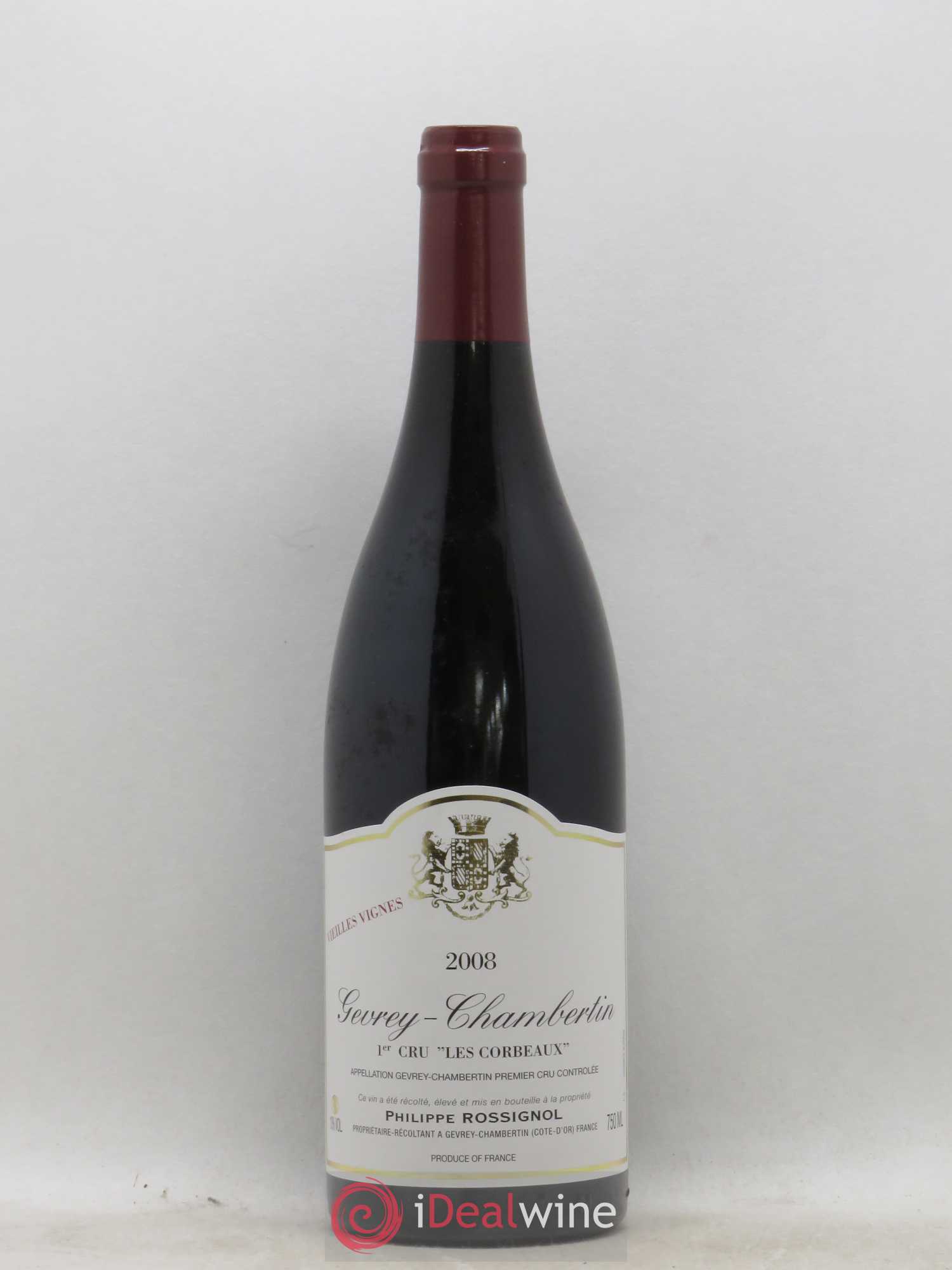 Gevrey-Chambertin 1er Cru Les Corbeaux Vieilles Vignes Philippe Rossignol 2008 - Posten von 1 Flasche - 0