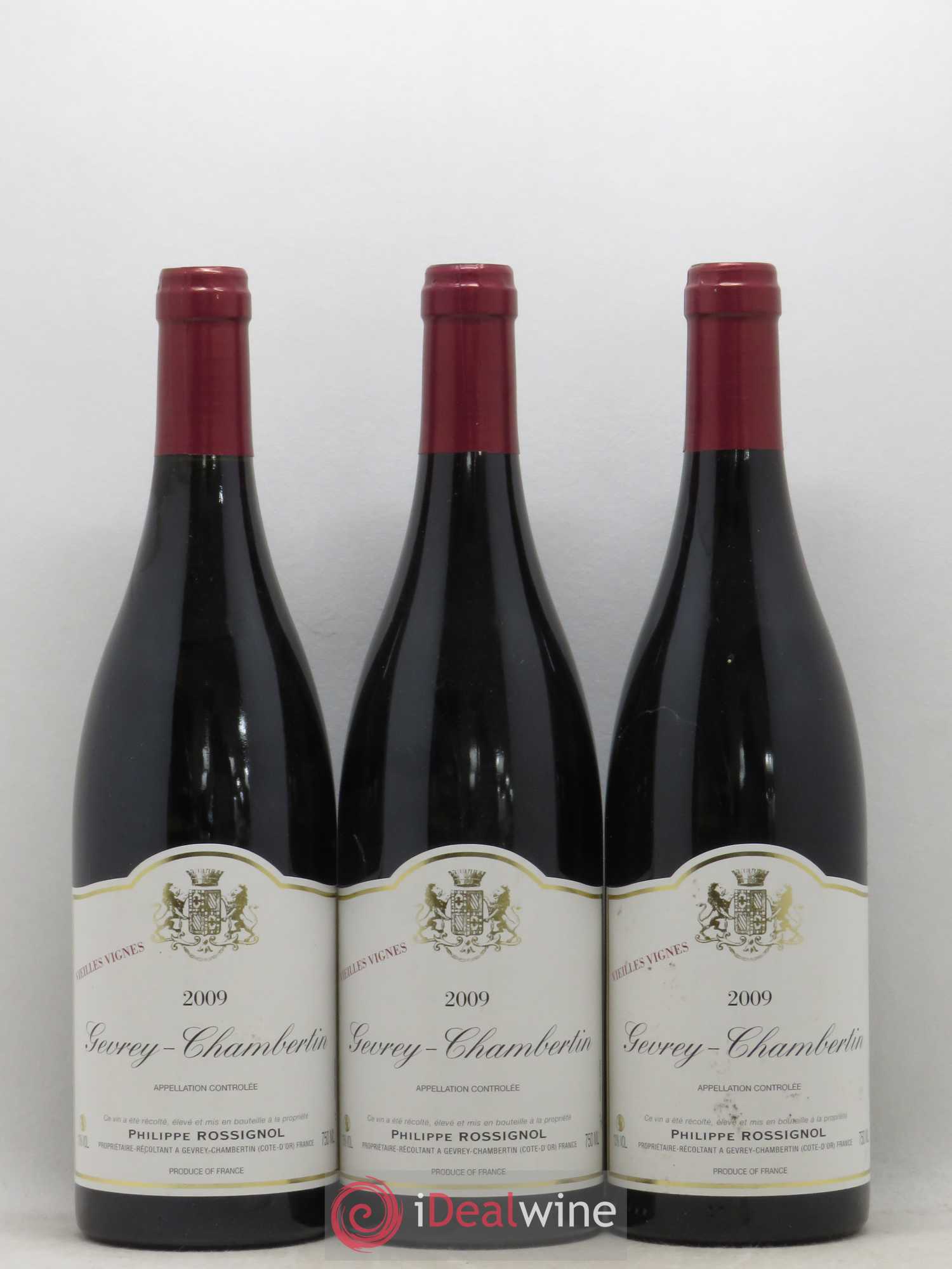 Gevrey-Chambertin Vieilles Vignes Philippe Rossignol 2009 - Posten von 3 Flaschen - 0