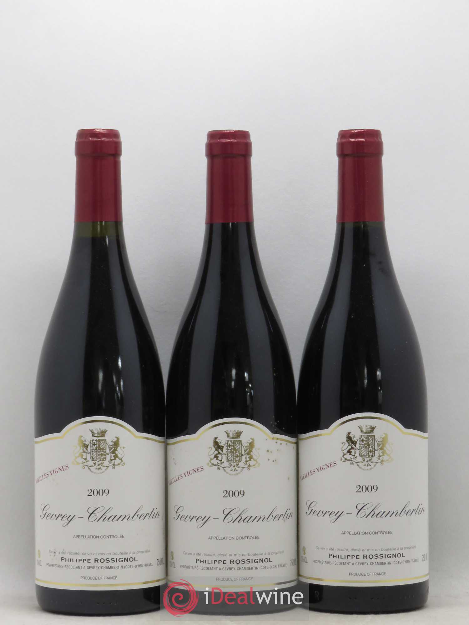 Gevrey-Chambertin Vieilles Vignes Philippe Rossignol 2009 - Posten von 3 Flaschen - 0