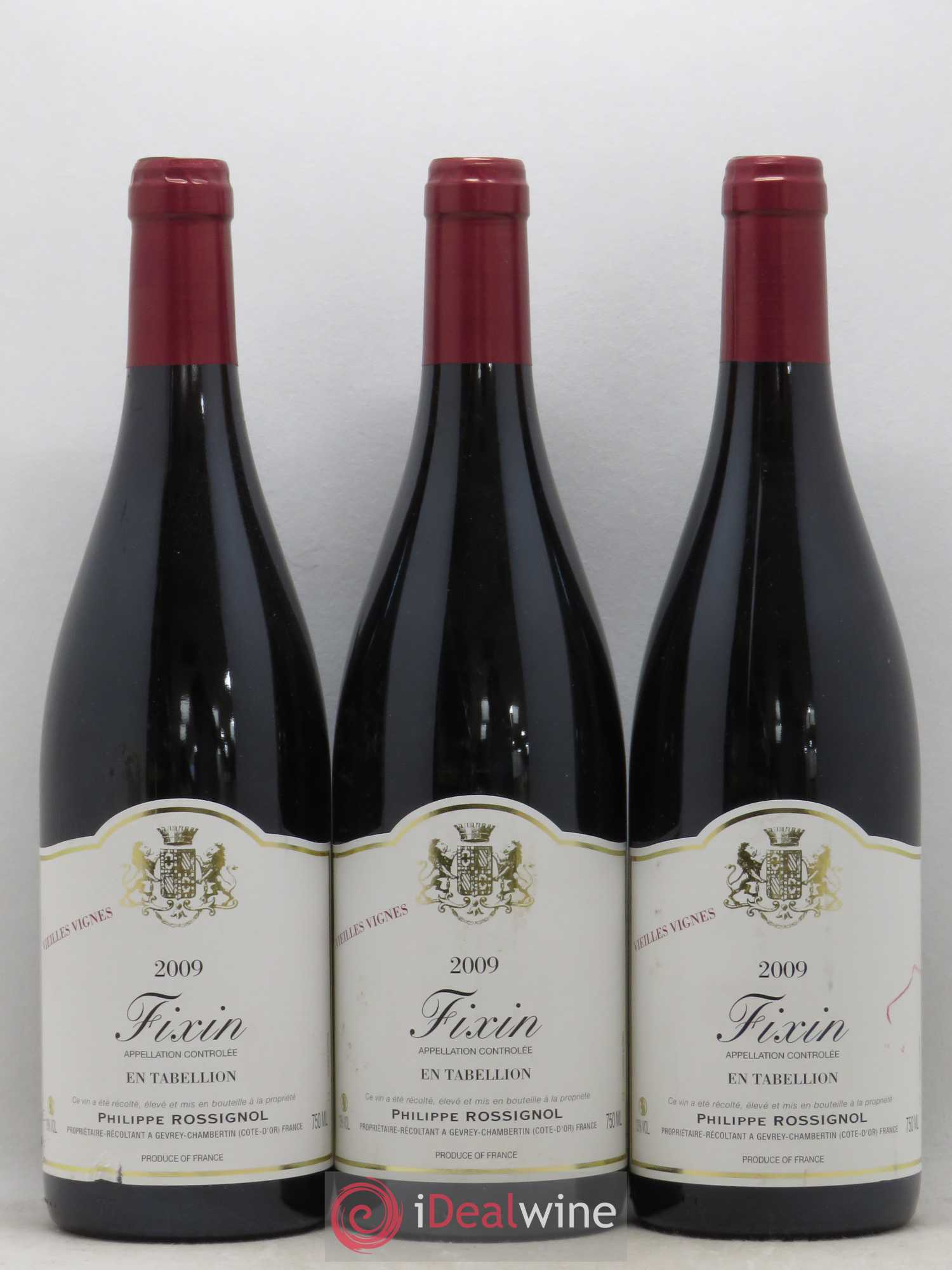 Fixin En Tabelion Vieilles Vignes Philippe Rossignol 2009 - Posten von 6 Flaschen - 2